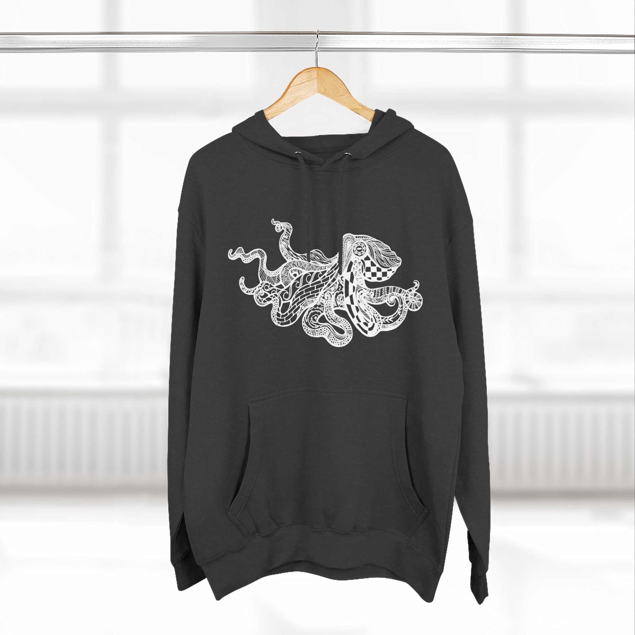 Ventangle Octopus Unisex - Pull-Over Cotton Blend Fleece Hoodie