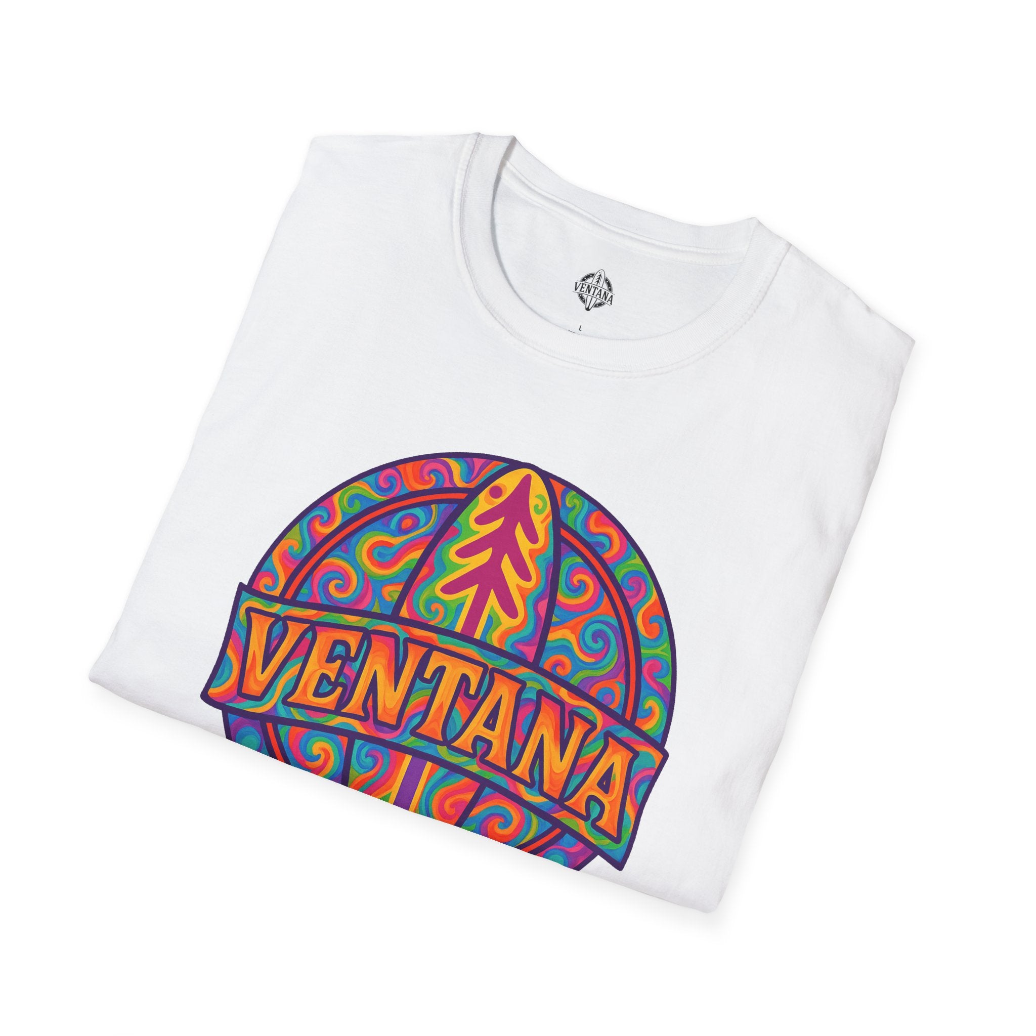 Ventana Psychedelic Treefish Logo - Soft Style U.S. Cotton T-Shirt