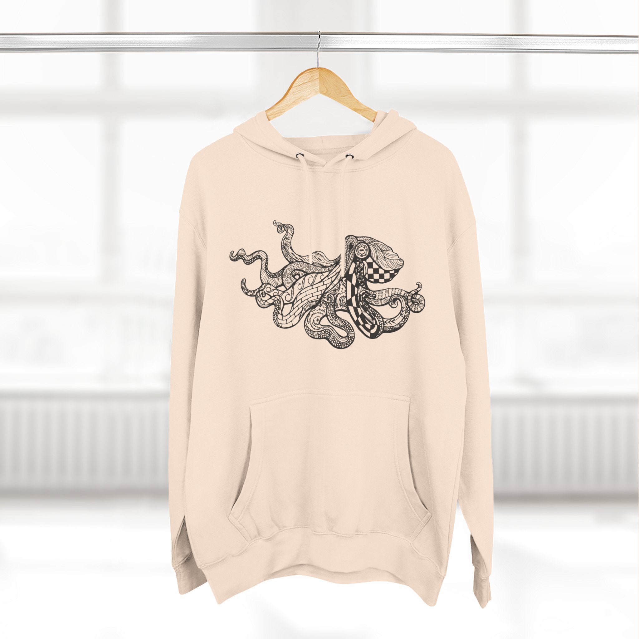 Ventangle Octopus Unisex - Pull-Over Cotton Blend Fleece Hoodie