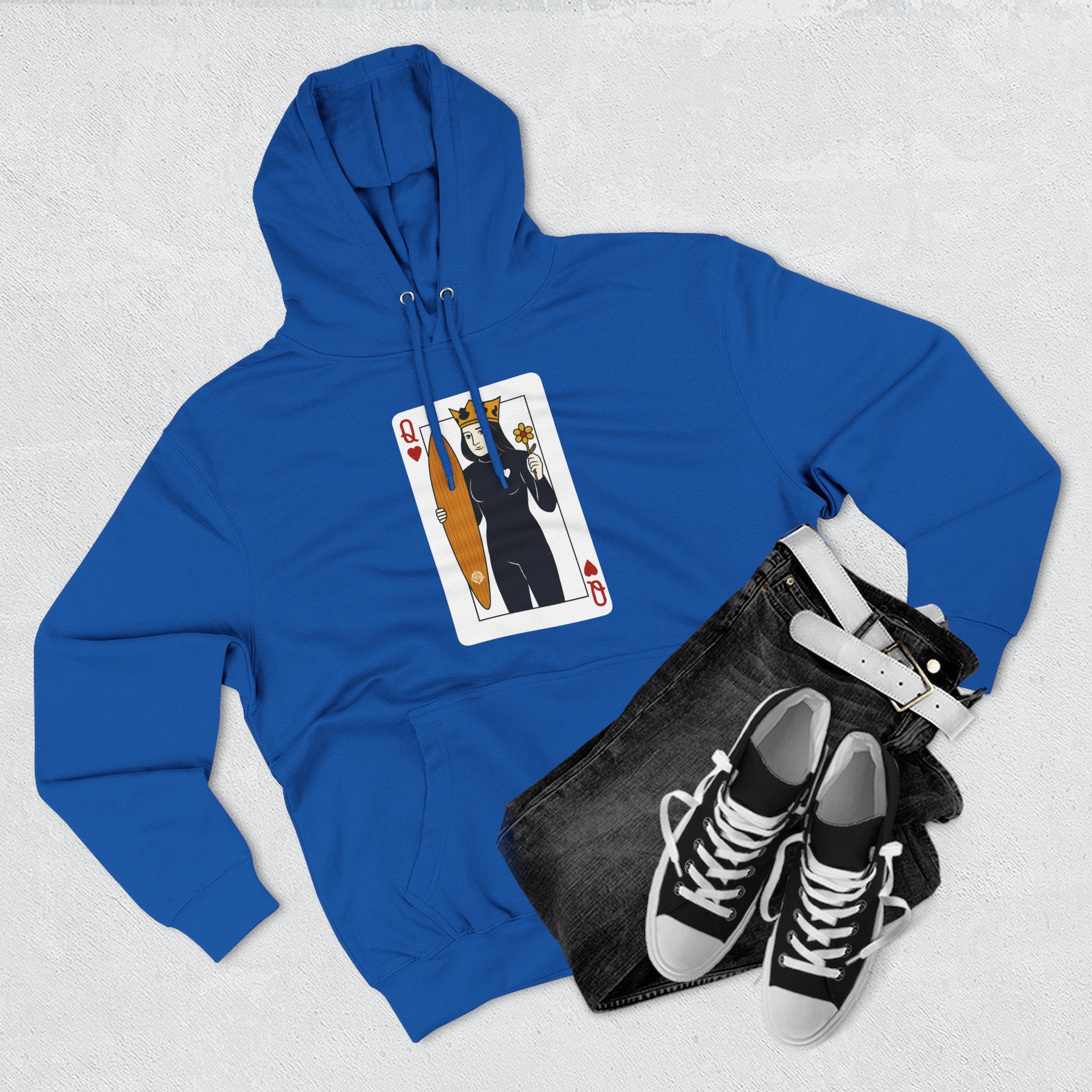 Queen of Hearts Surfer Fleece Hoodie