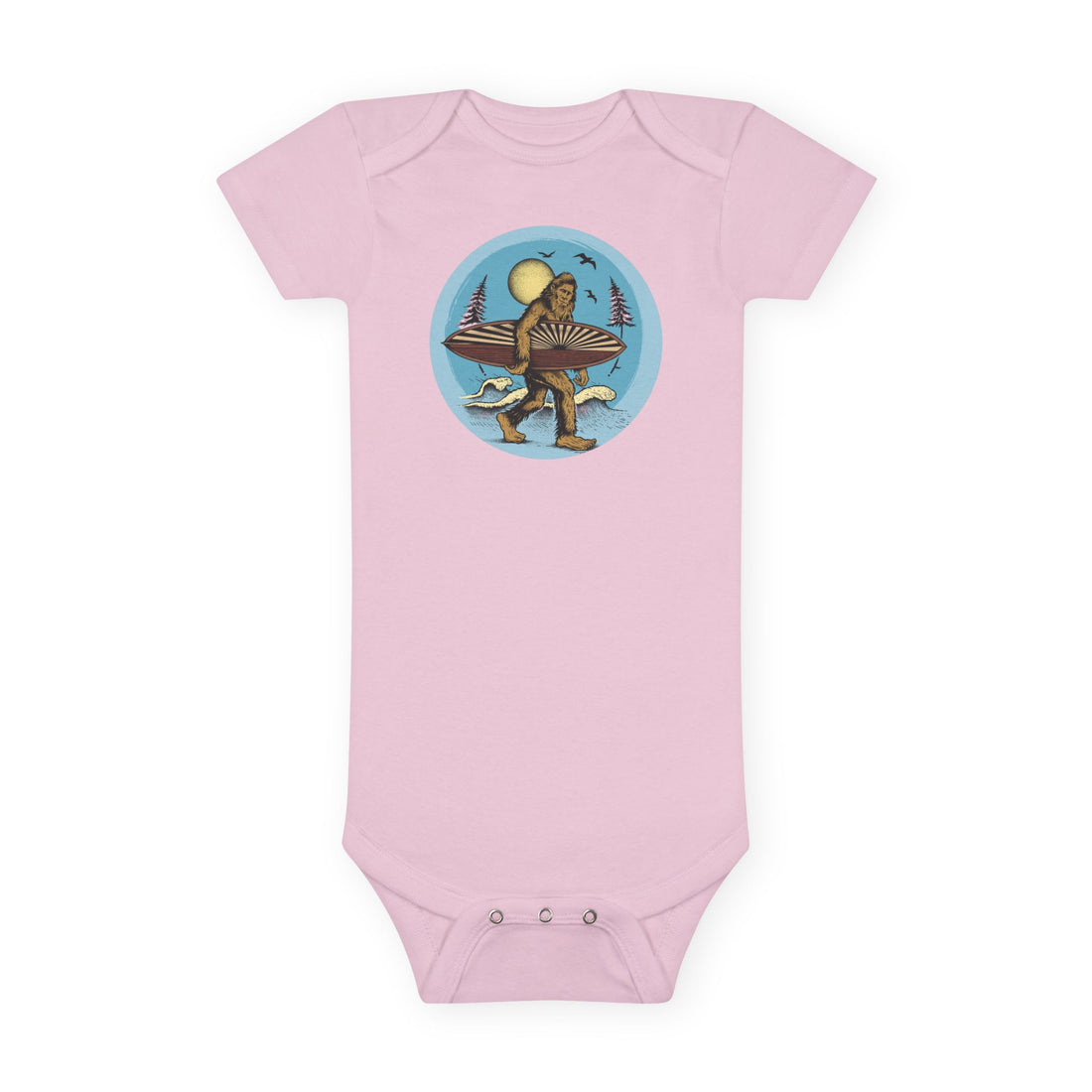 Ventana Surfsquatch by Thiago Bianchini - Baby Short Sleeve 100% Cotton Onesie