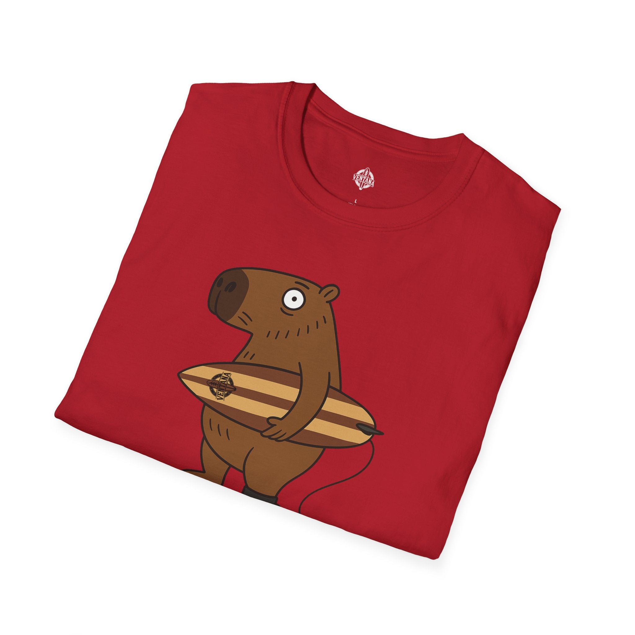 Capybara Surfer Unisex - Soft Style U.S. Cotton T-Shirt
