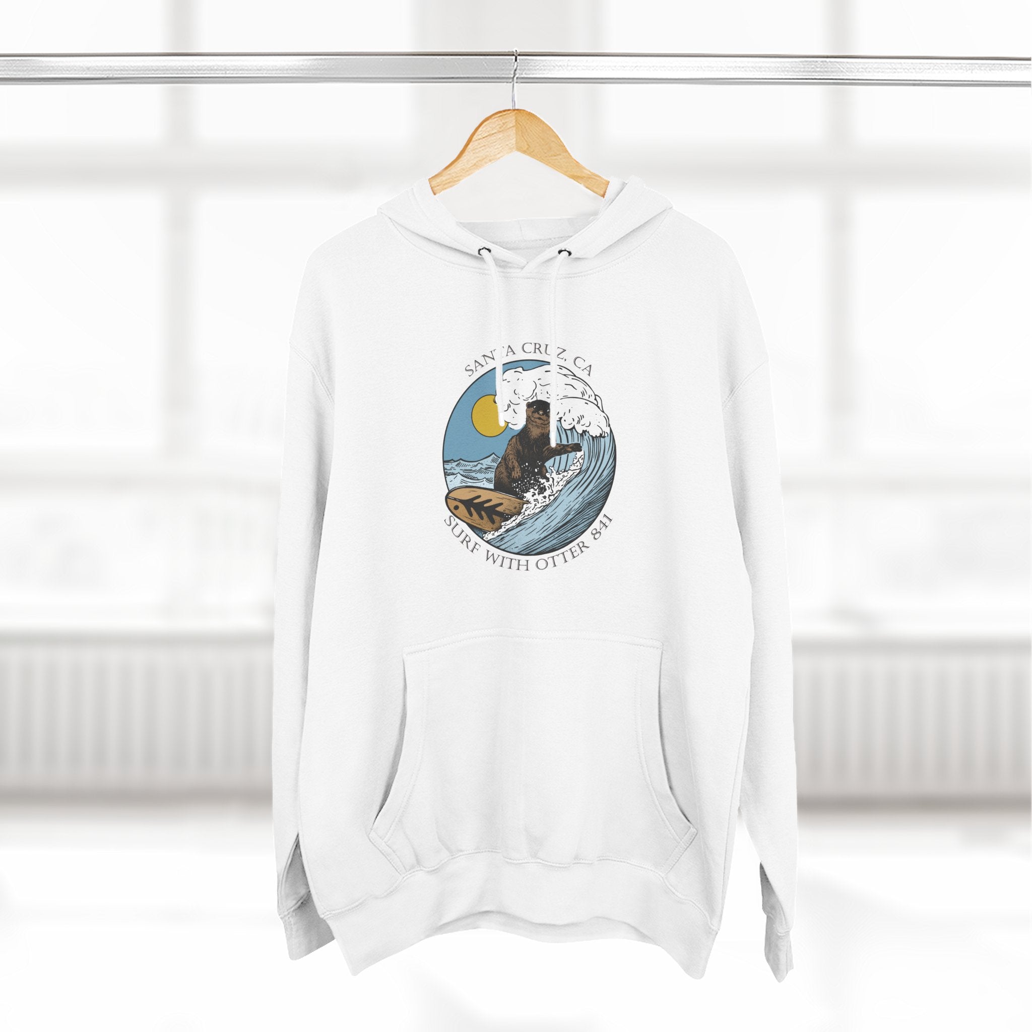 Surf with Otter 841 by Thiago Bianchini fleece hoodie image 13