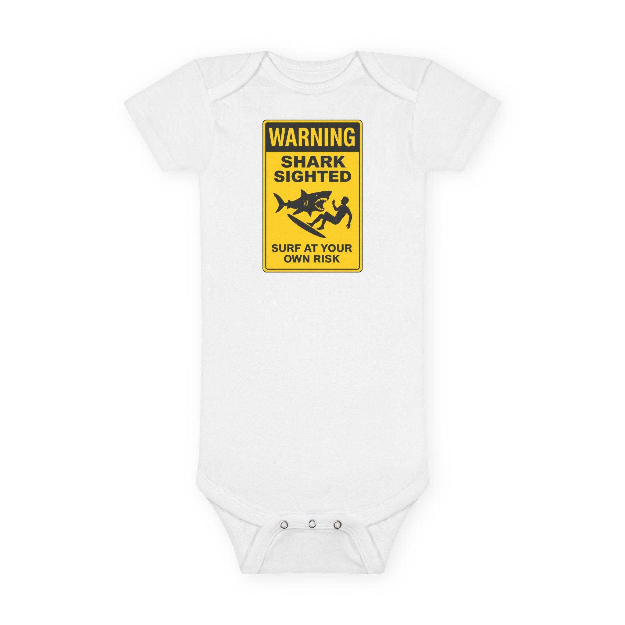 Shark Sighted baby cotton onesie image 3