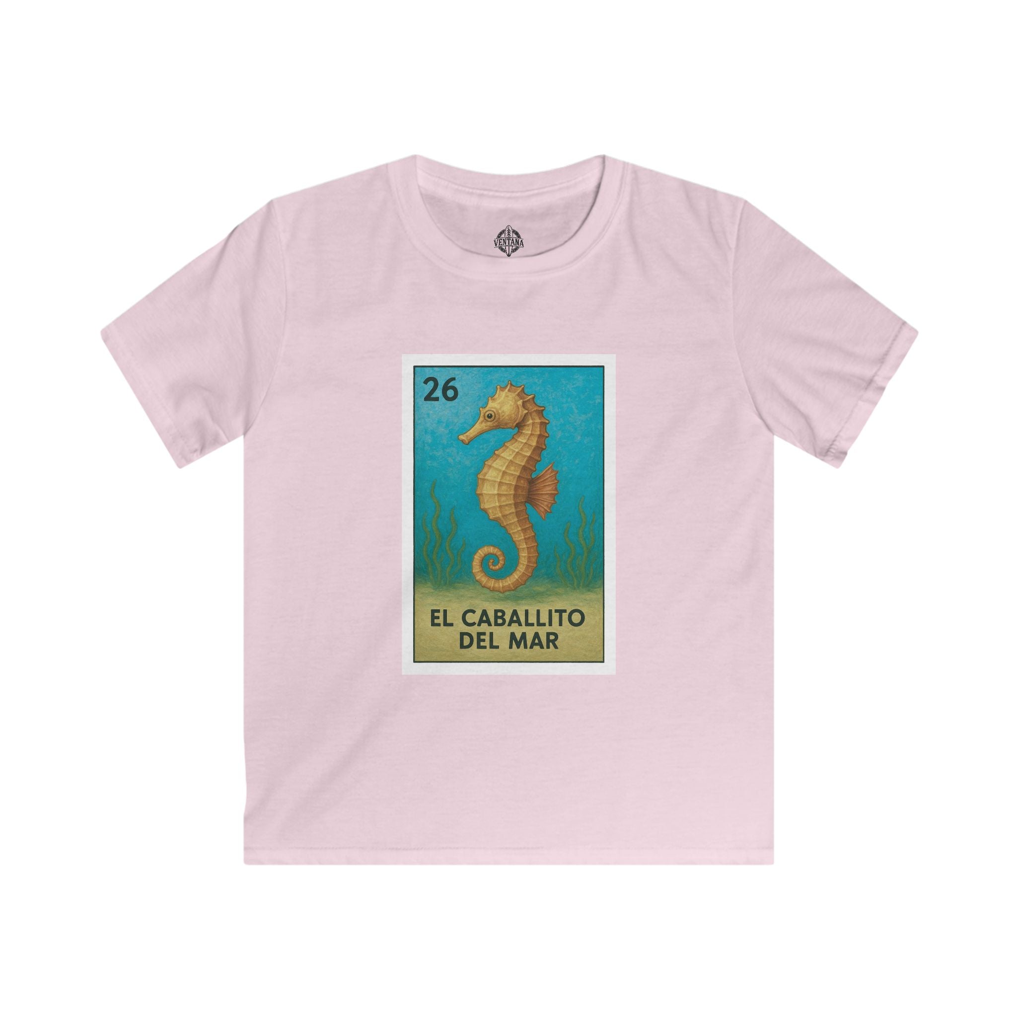 Seahorse Lotería kids soft style t-shirt image 3