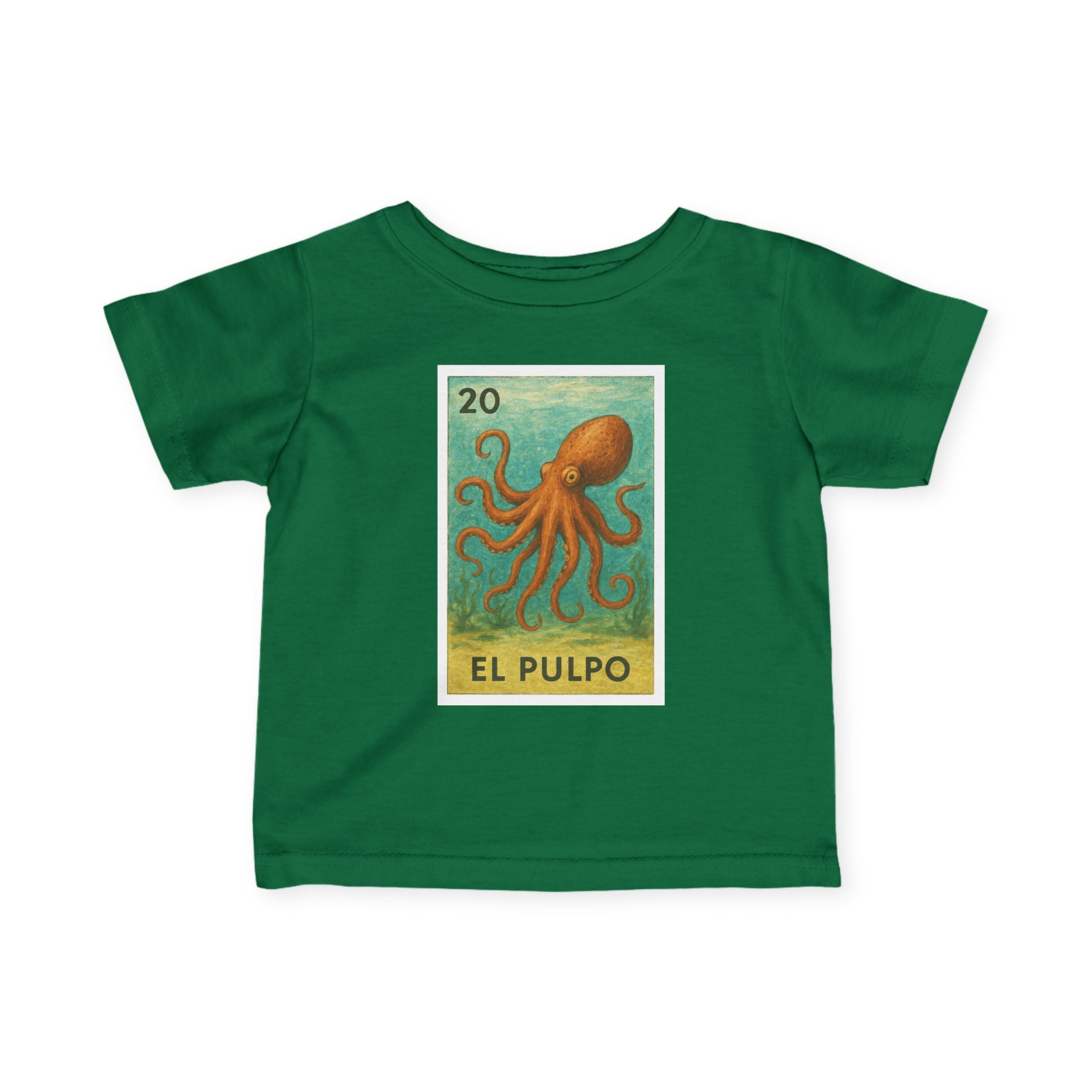 Octopus Lotería infant cotton t-shirt image 8