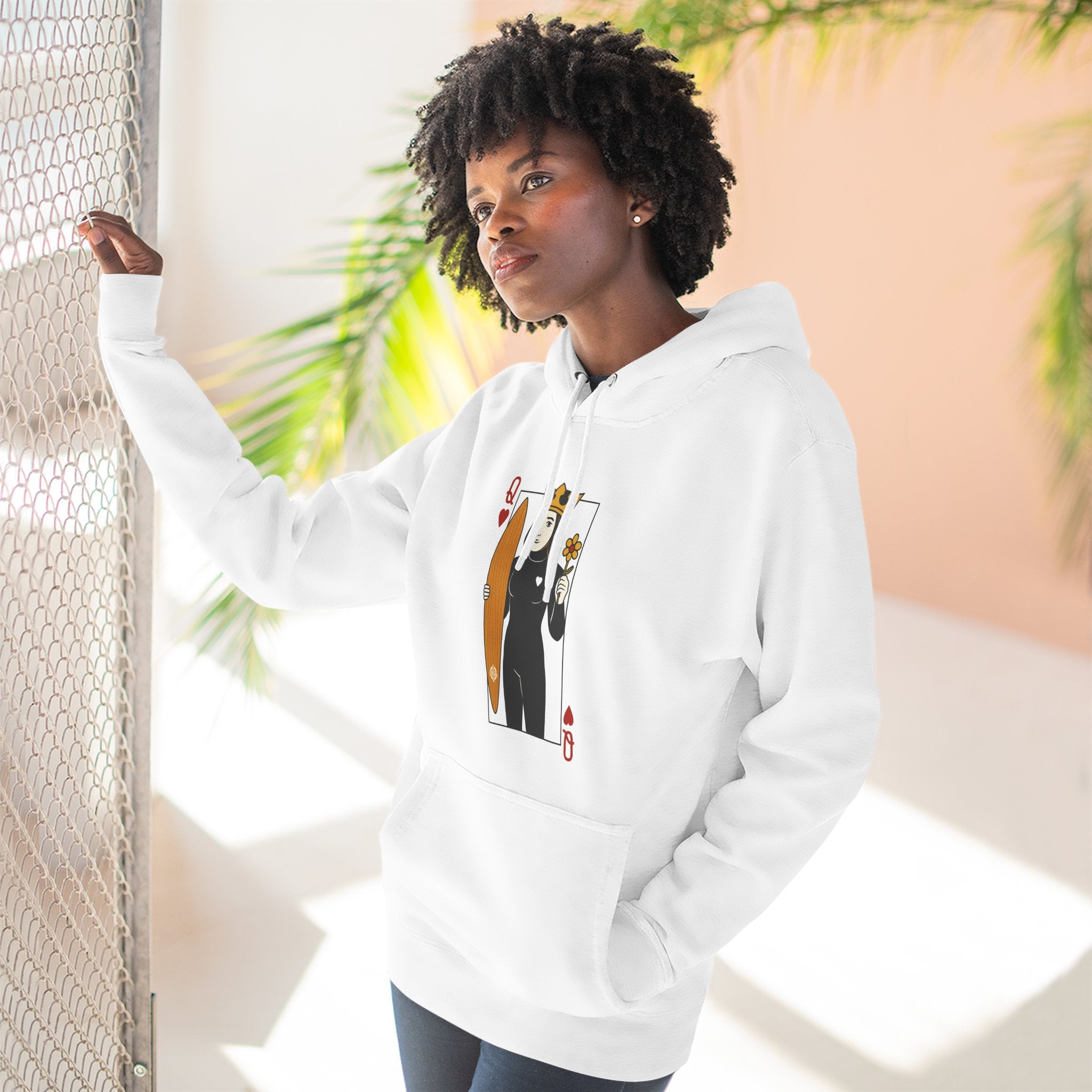 Queen of Hearts Surfer fleece hoodie image 15
