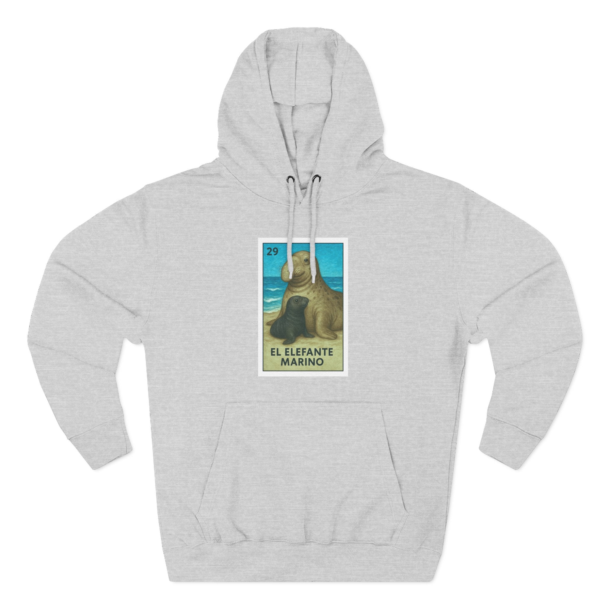 Elephant Seal Lotería fleece hoodie image 3