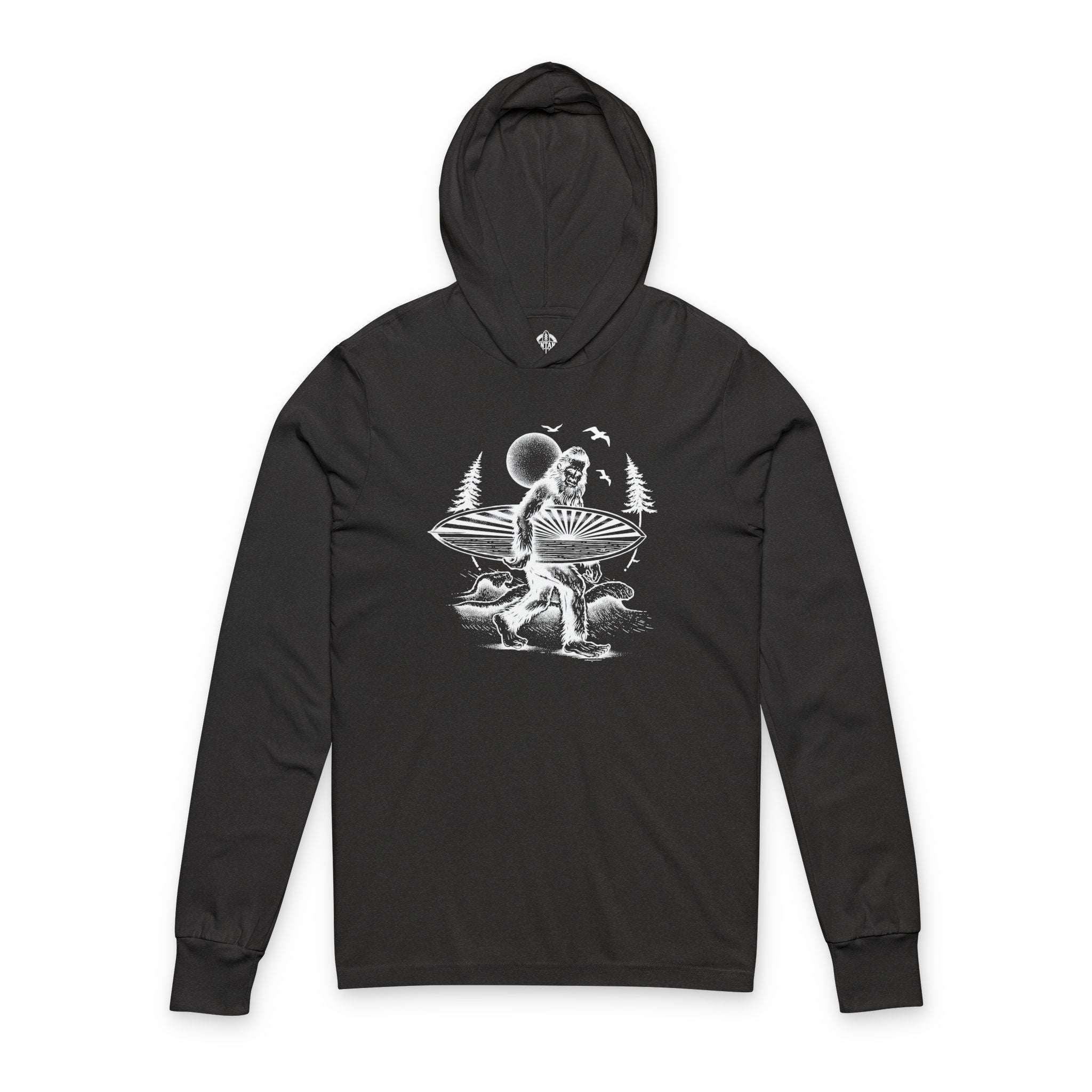 Ventana Surfsquatch by Thiago Bianchini cotton hooded long sleeve t-shirt image 5