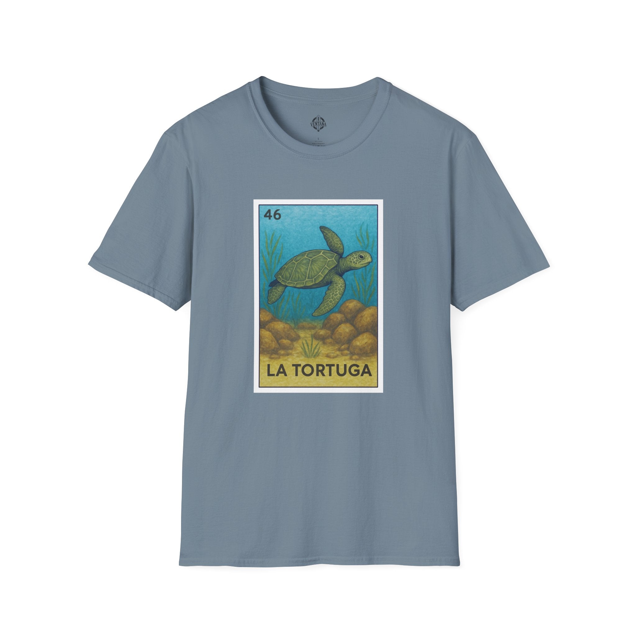 Turtle Lotería Unisex - Soft Style U.S. Cotton T-Shirt (La Tortuga)