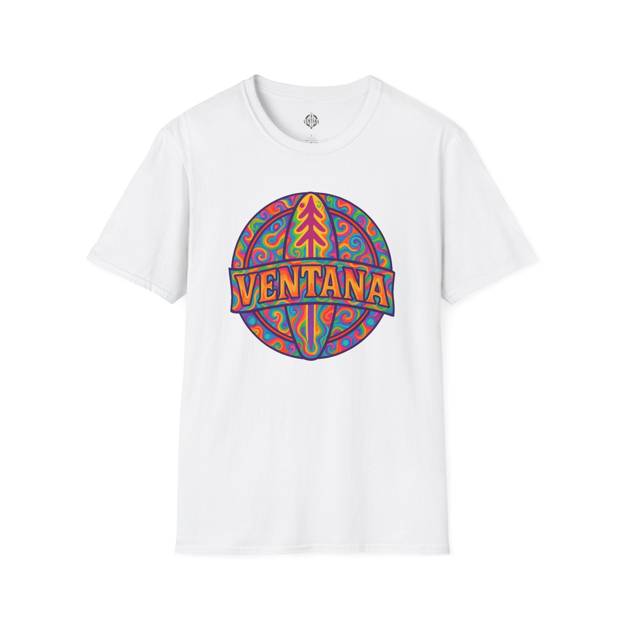 Ventana Psychedelic Treefish Logo - Soft Style U.S. Cotton T-Shirt