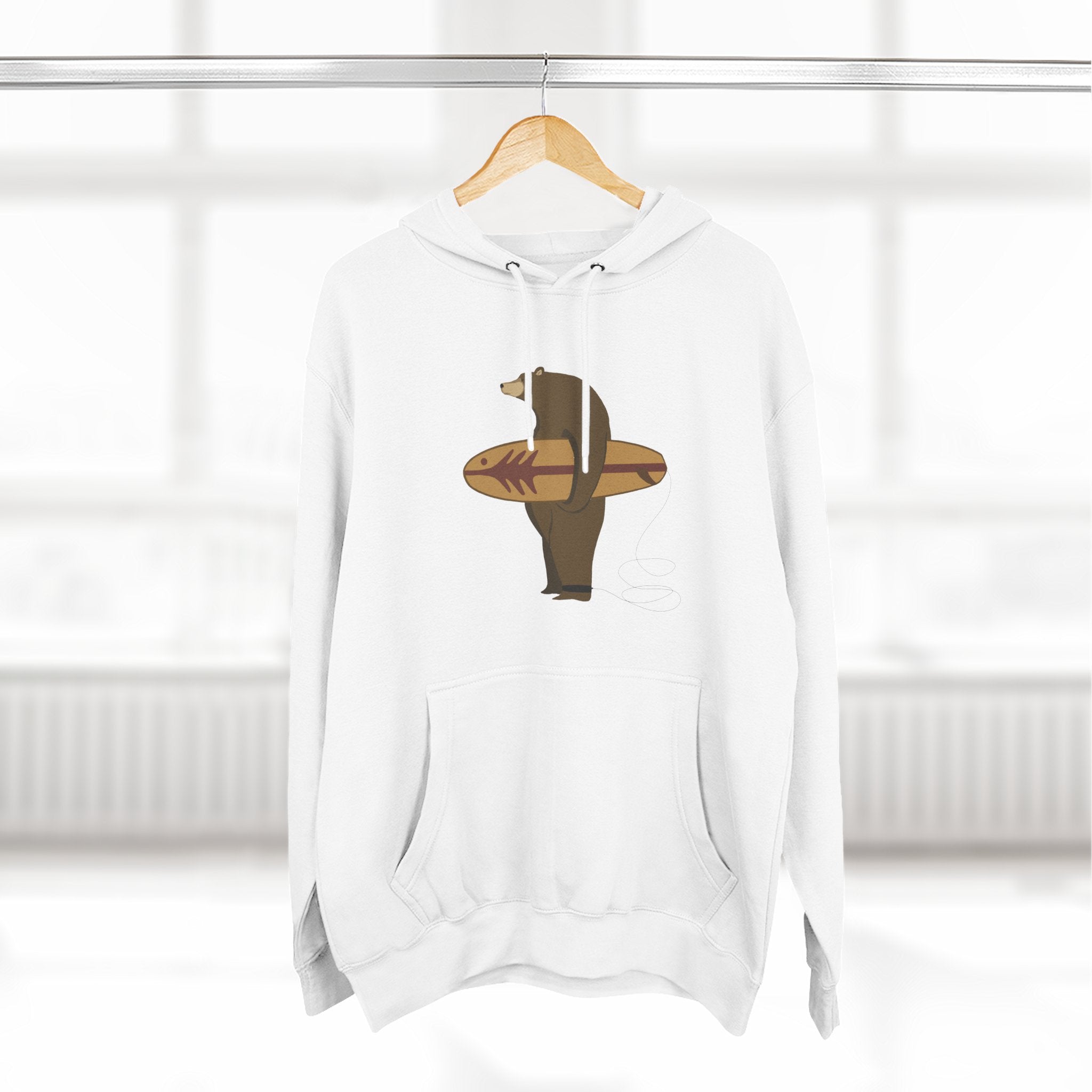 Surfing Grizzly Bear fleece hoodie image 13