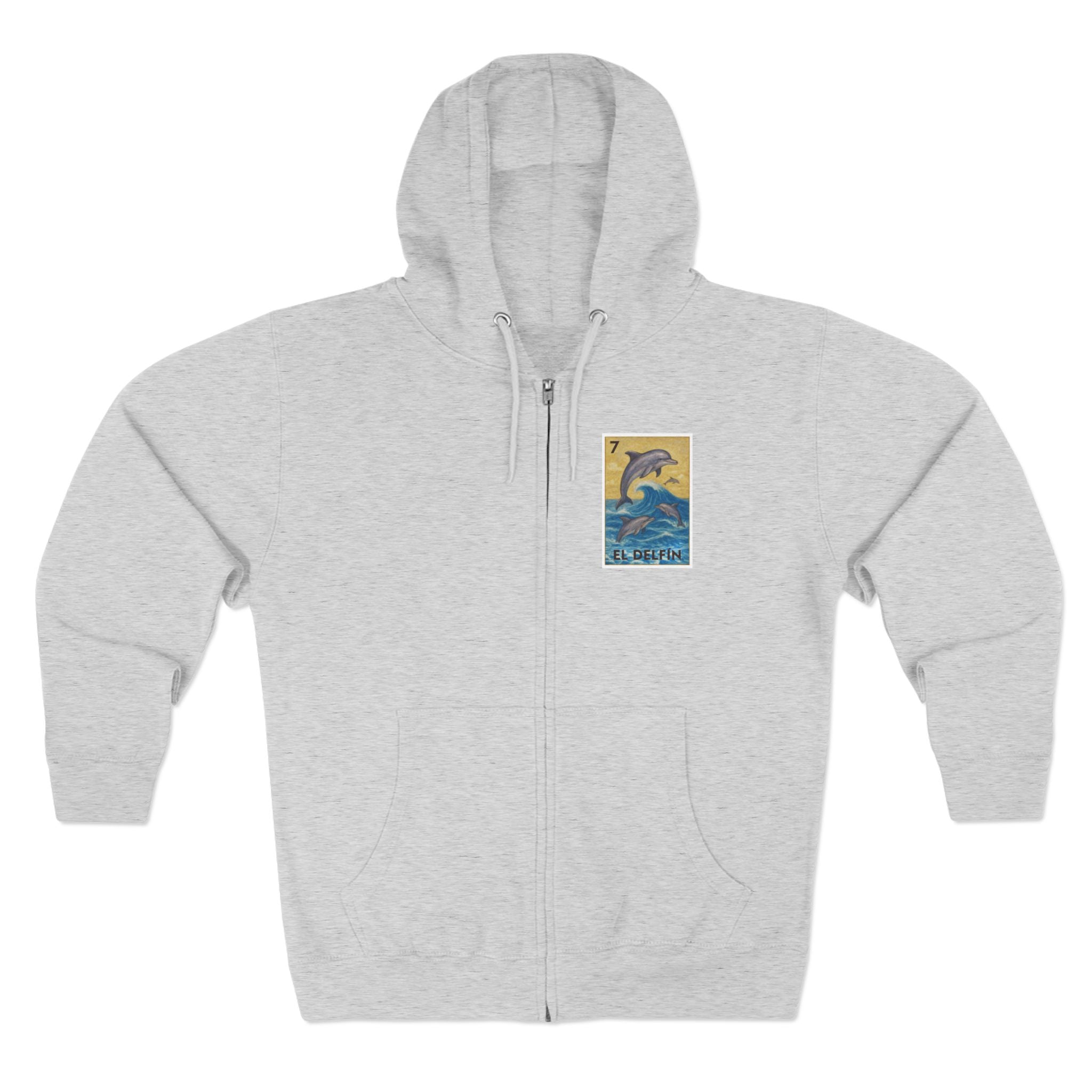 Dolphin Lotería zip fleece hoodie image 4