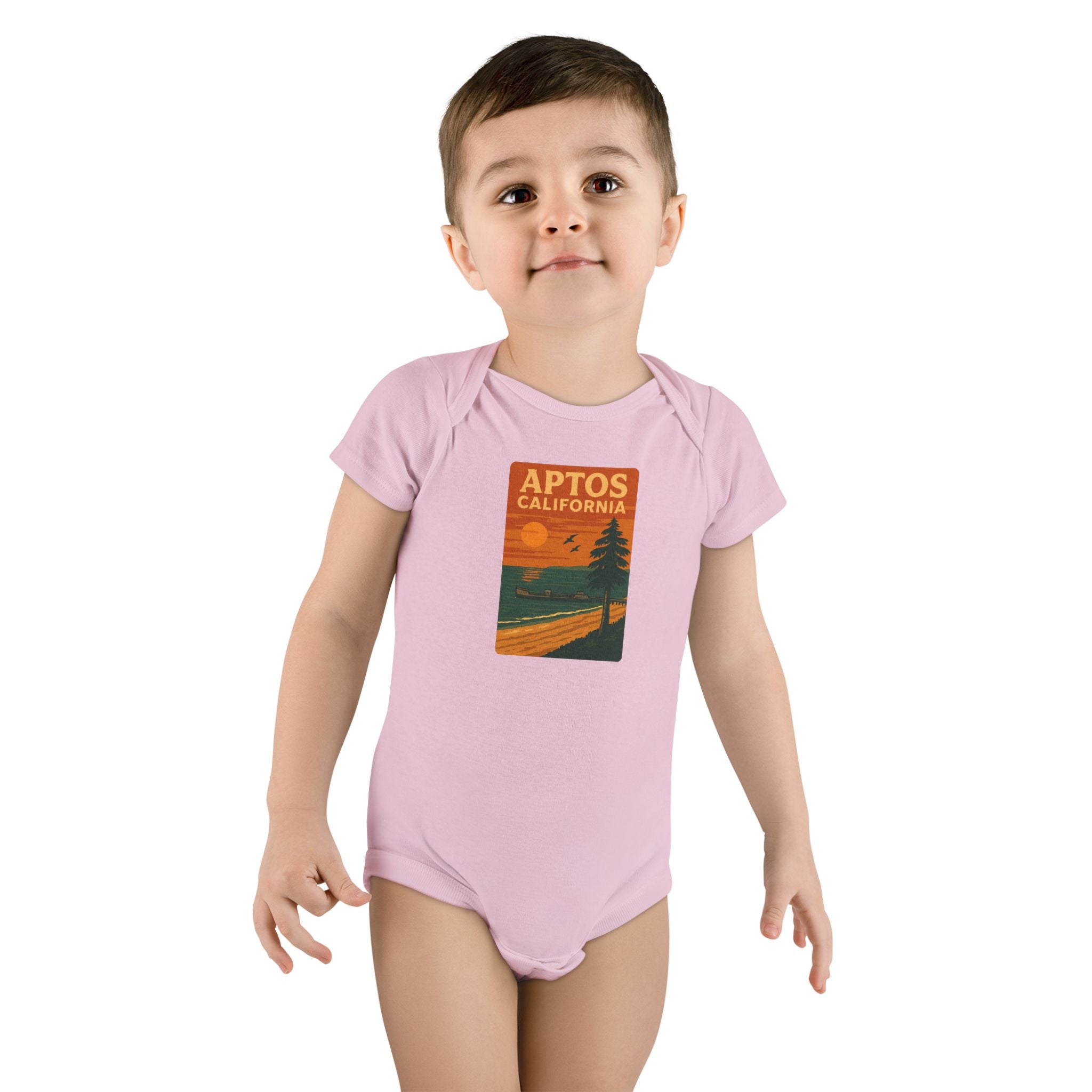 Aptos California Sunset - Baby Short Sleeve 100% Cotton Onesie