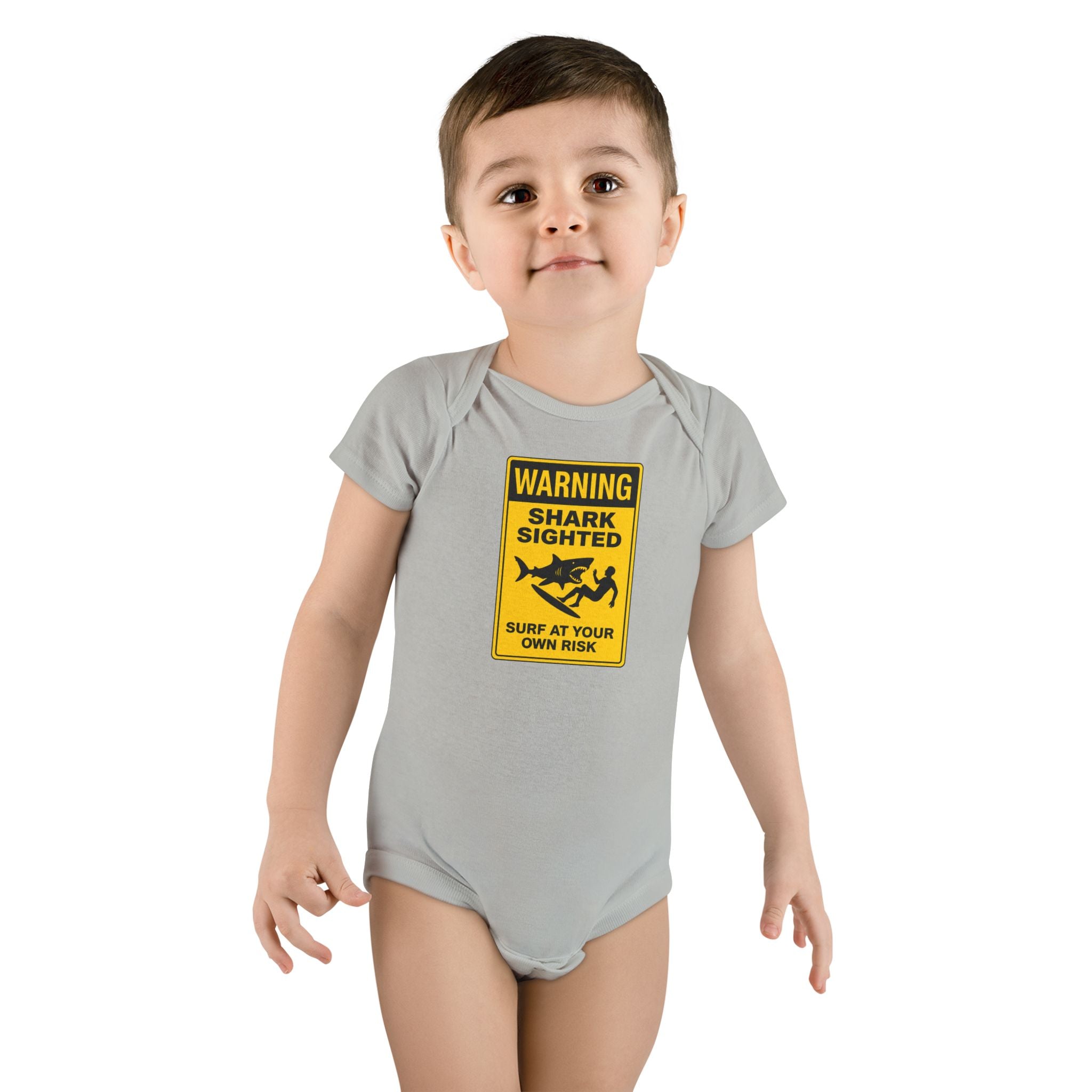 Shark Sighted baby cotton onesie image 9