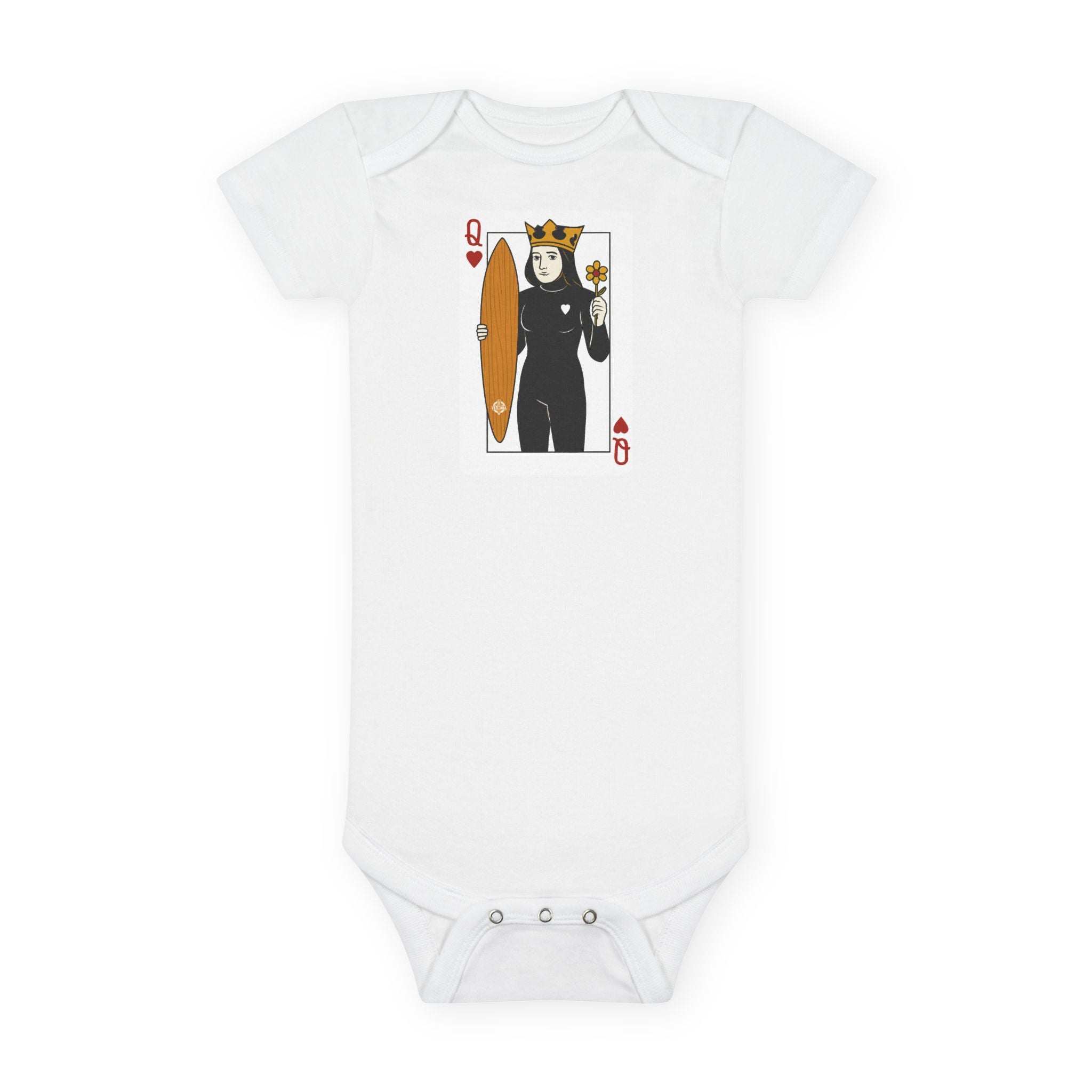 Queen of Hearts Surfer baby onesie image 3