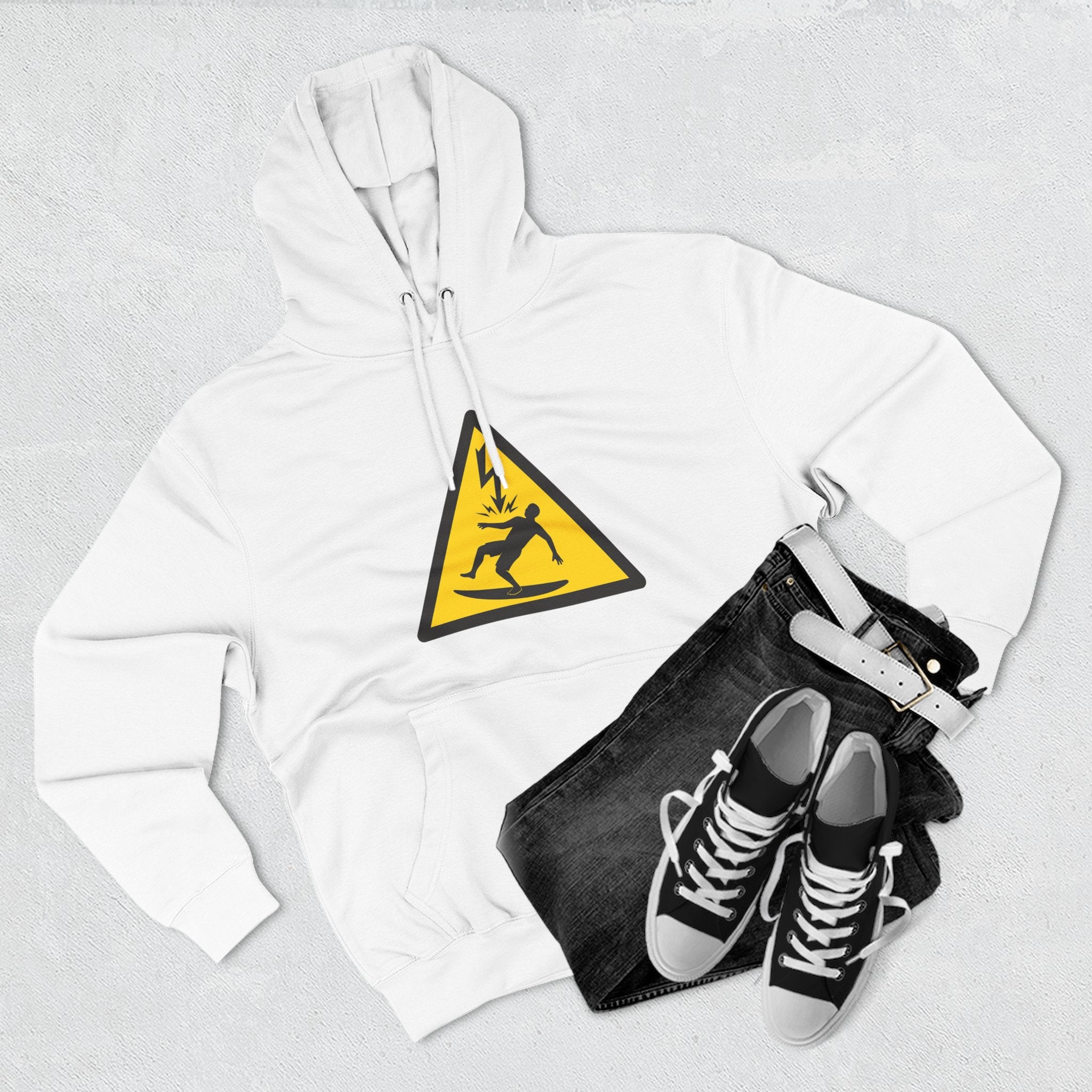 Electric Surfer Unisex - Pull-Over Cotton Blend Fleece Hoodie