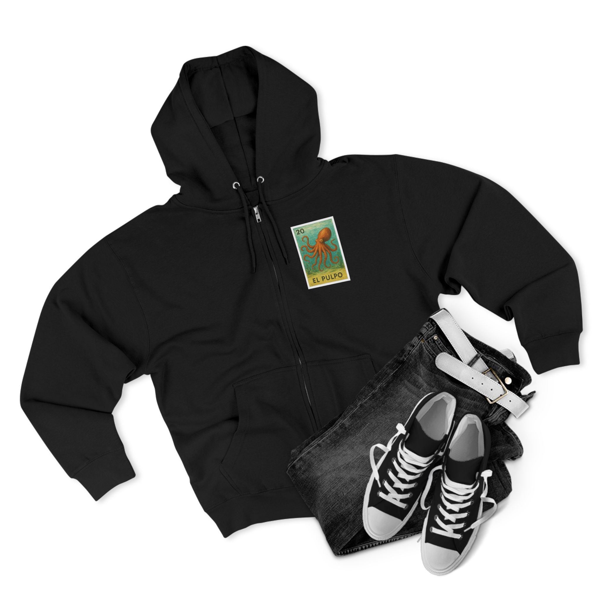 Octopus Lotería zip fleece hoodie image 18