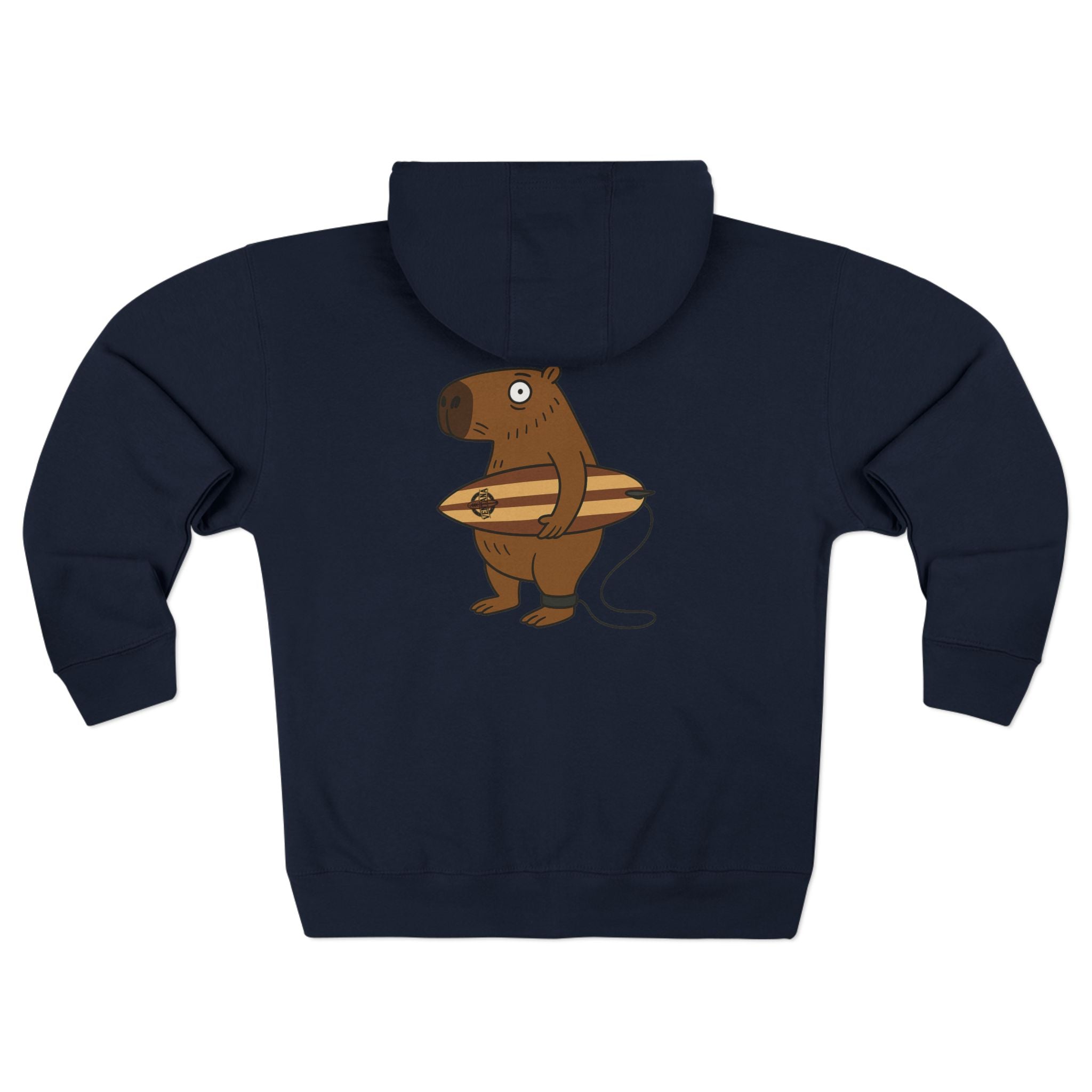 Capybara Surfer Zip Hoodie