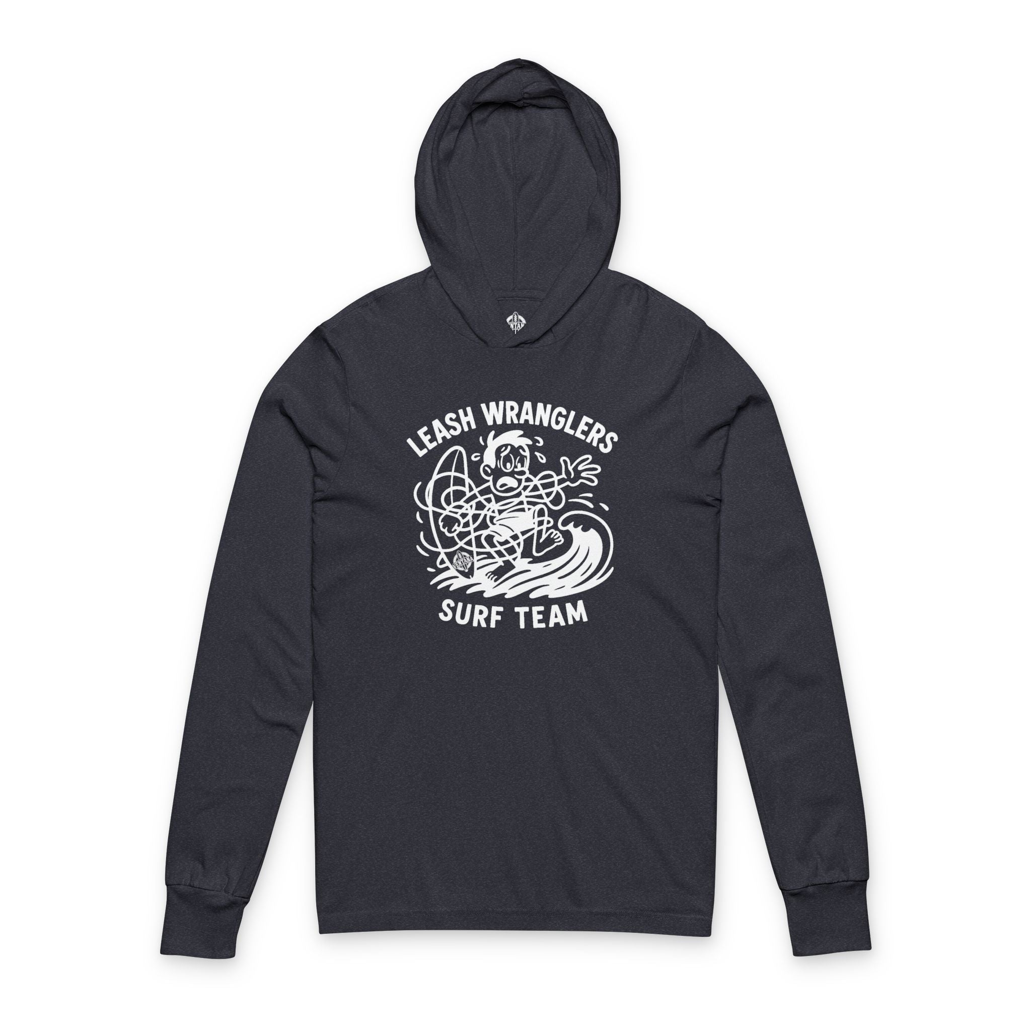 Leash Wranglers Surf Team cotton hooded long sleeve t-shirt image 1