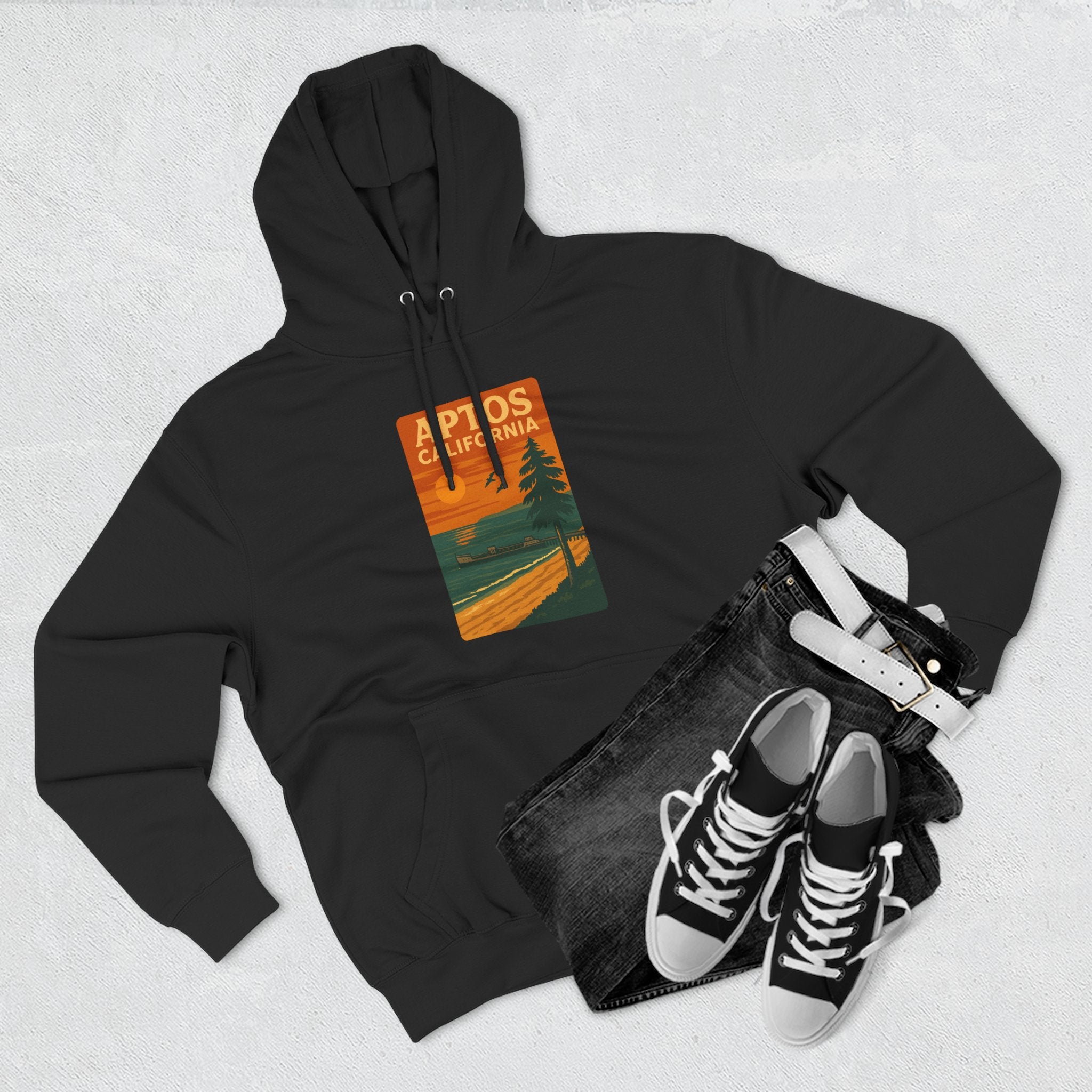 Aptos California Sunset Unisex - Pull-Over Cotton Blend Fleece Hoodie