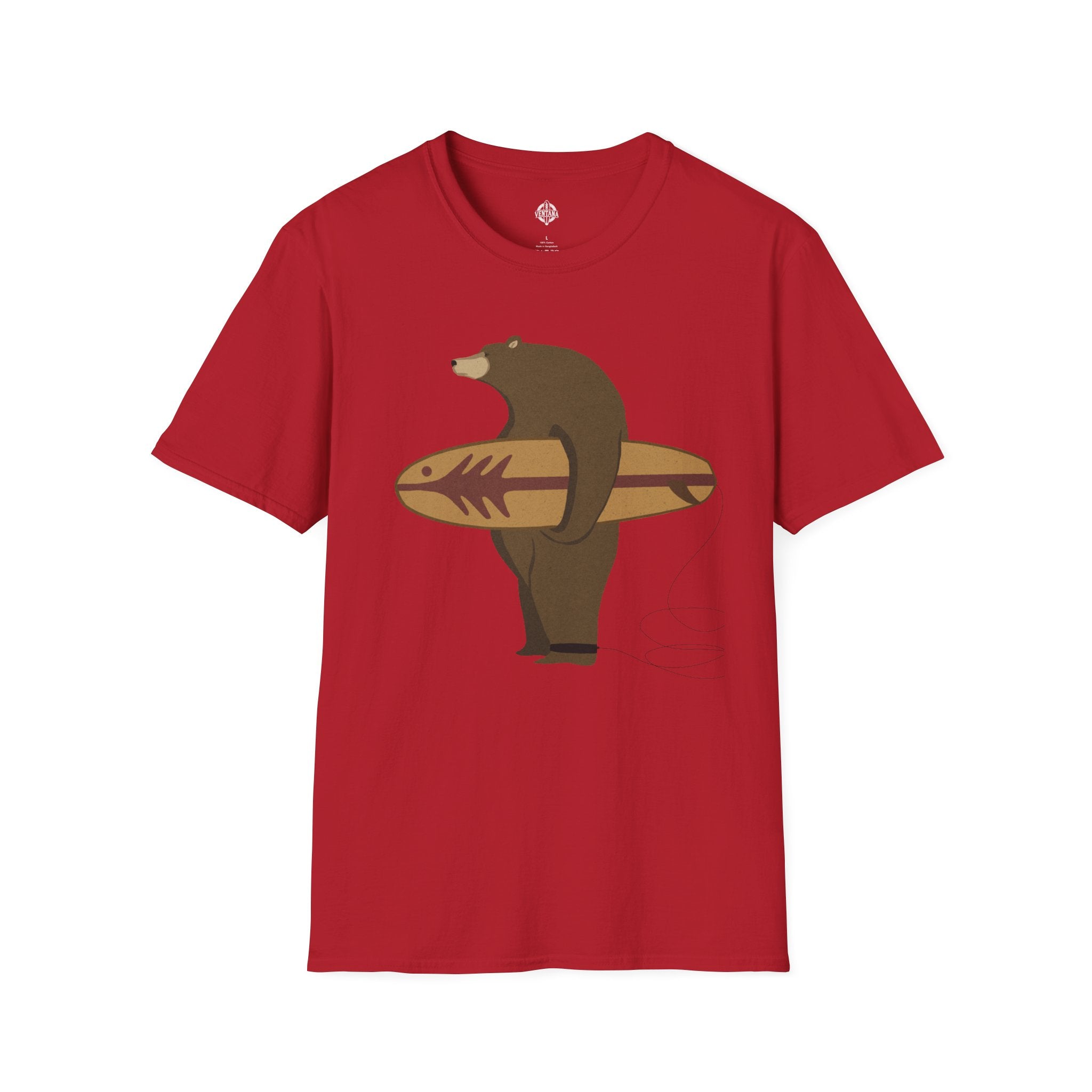 Surfing Grizzly Bear by Fabian Lavater cotton t-shirt image 16