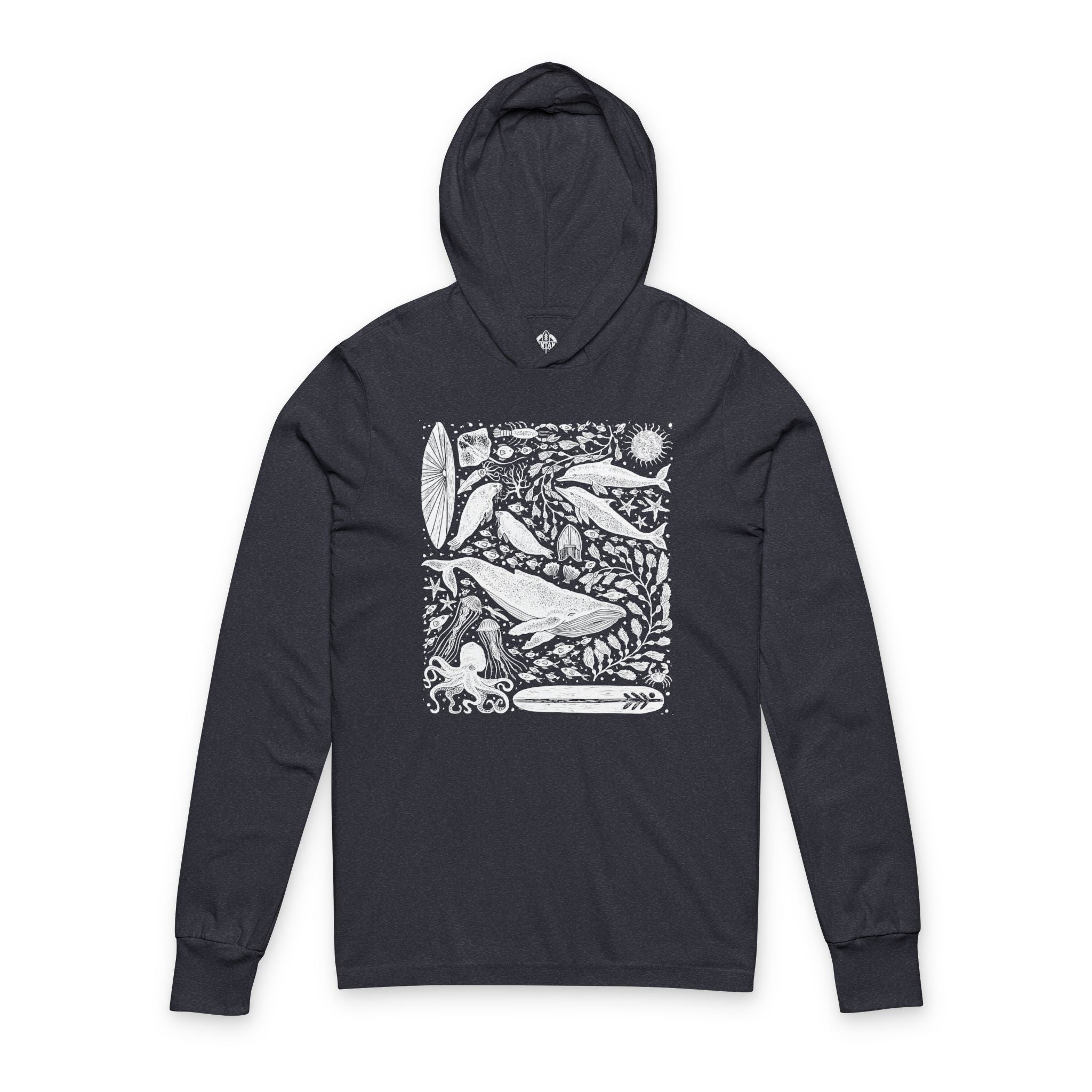 Ventana Marine Life by Lili Arnold cotton hooded long sleeve t-shirt image 1