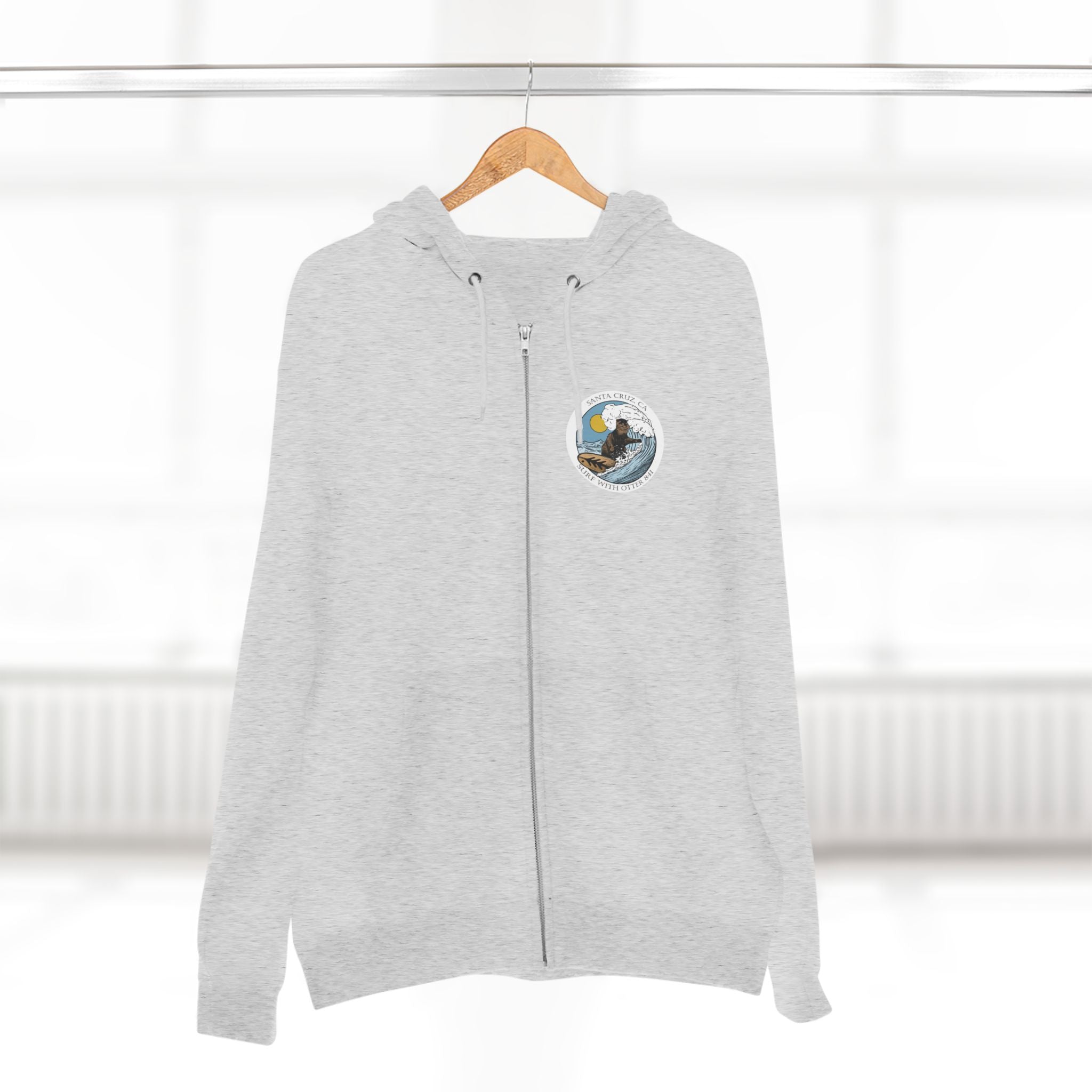 Surf with Otter 841 by Thiago Bianchini zip fleece hoodie image 9