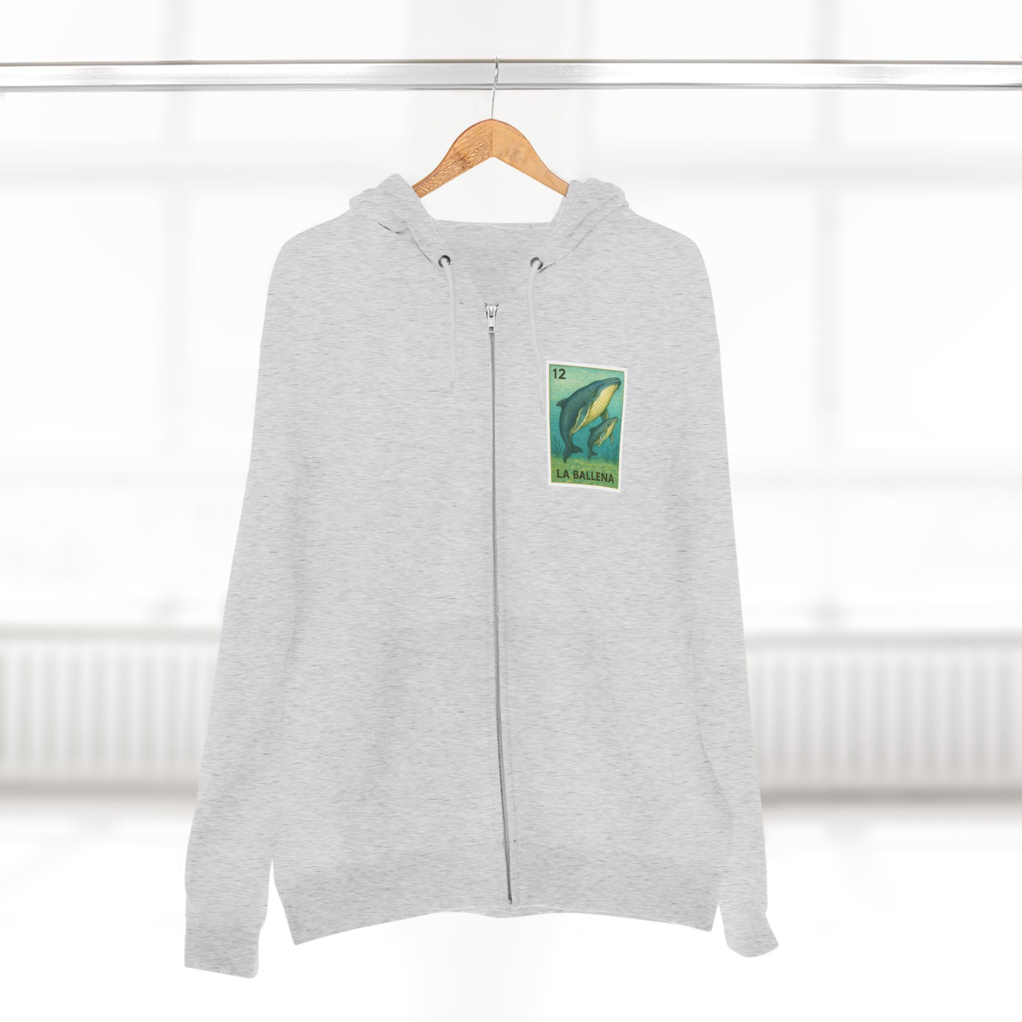 Whale Lotería zip fleece hoodie image 9