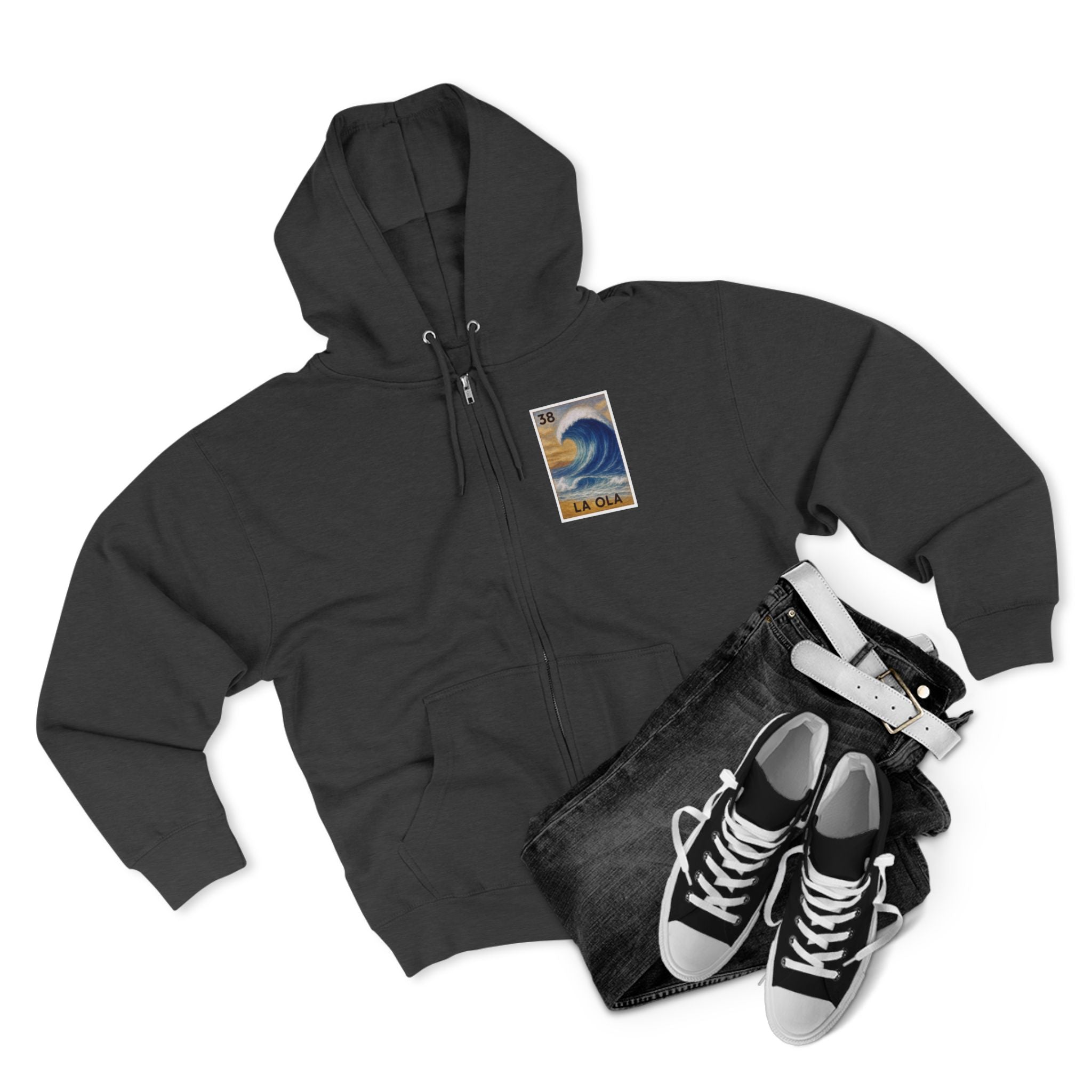 Wave Lotería zip fleece hoodie image 13