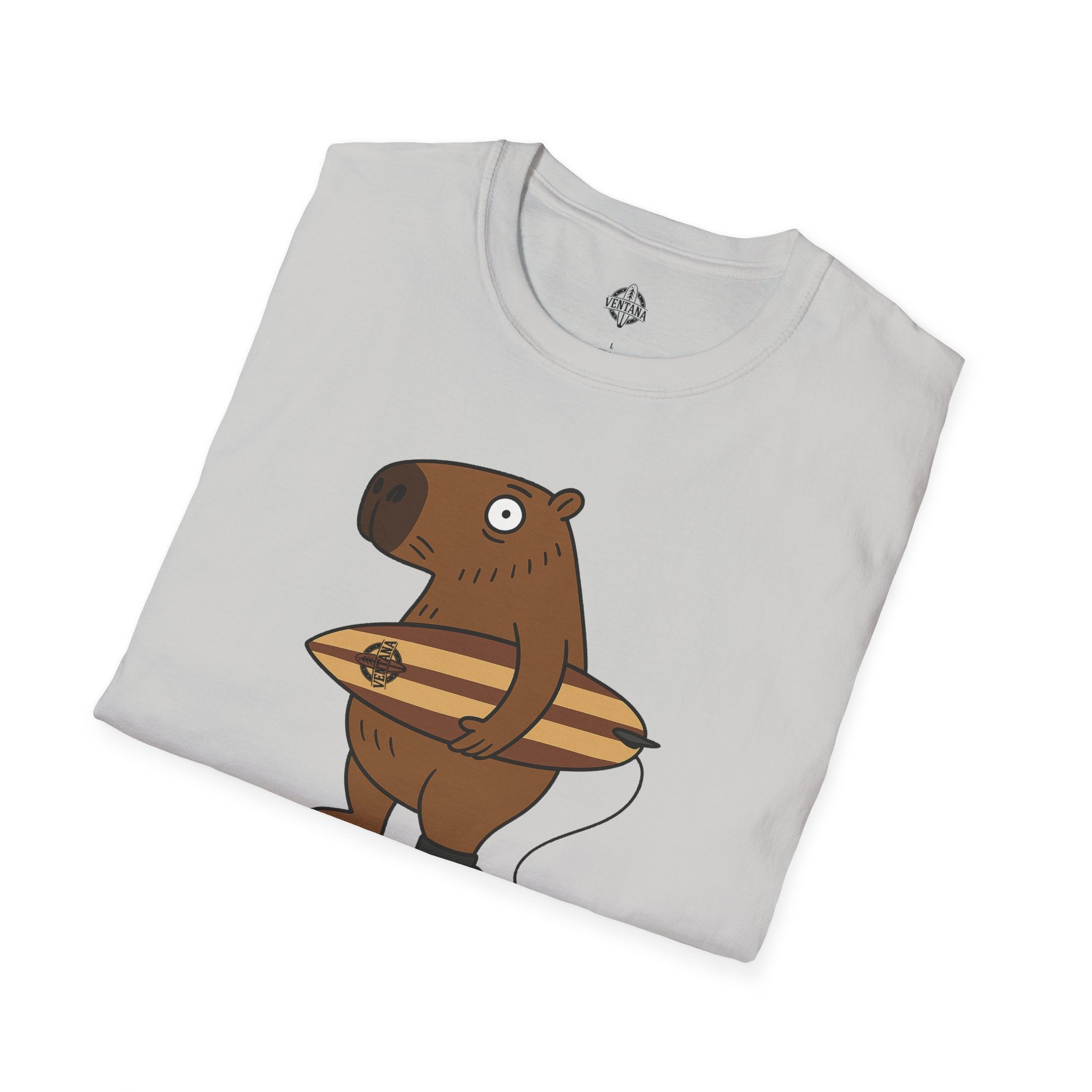 Capybara Surfer Unisex - Soft Style U.S. Cotton T-Shirt