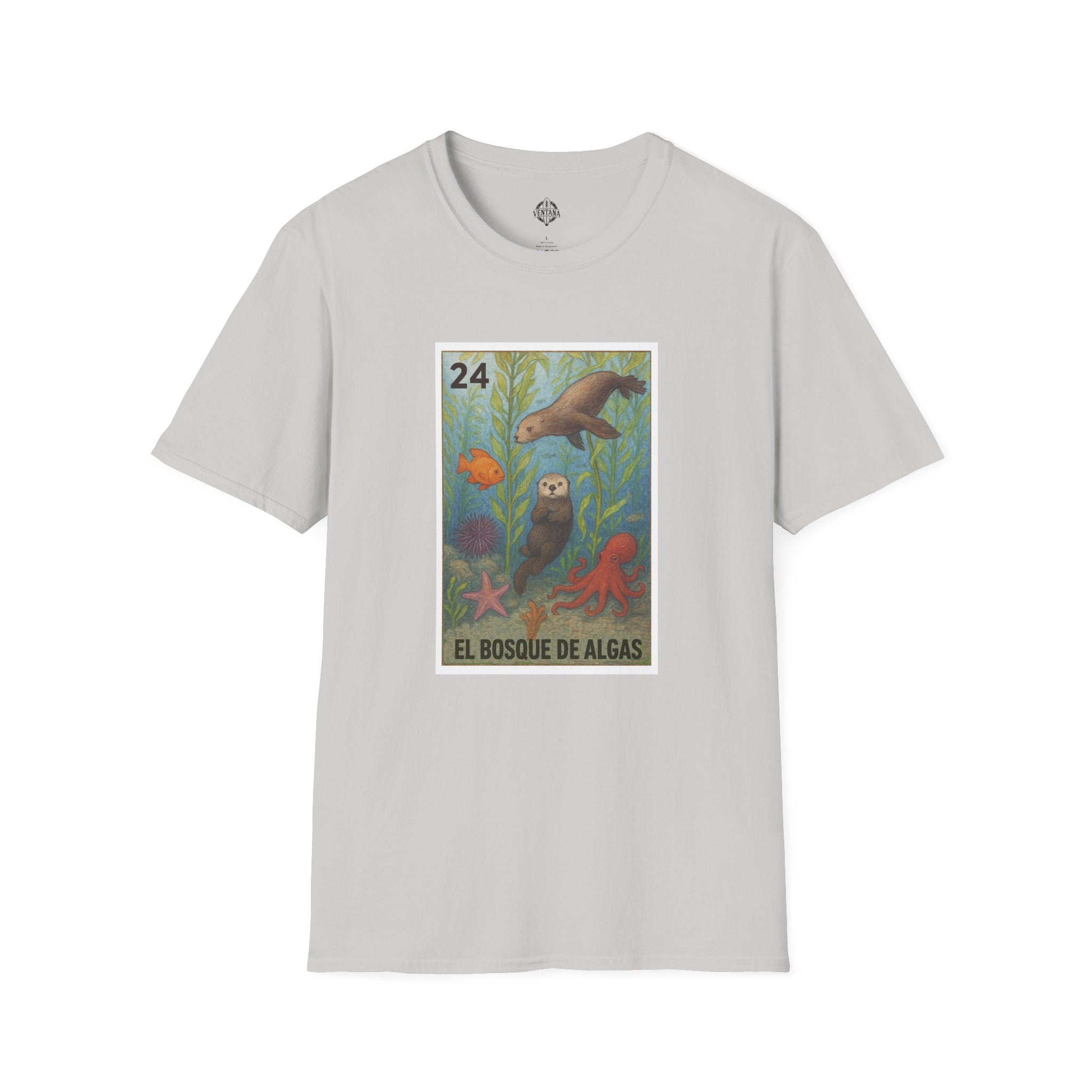Kelp Forest Lotería Unisex - Soft Style U.S. Cotton T-Shirt (El Bosque de Algas)