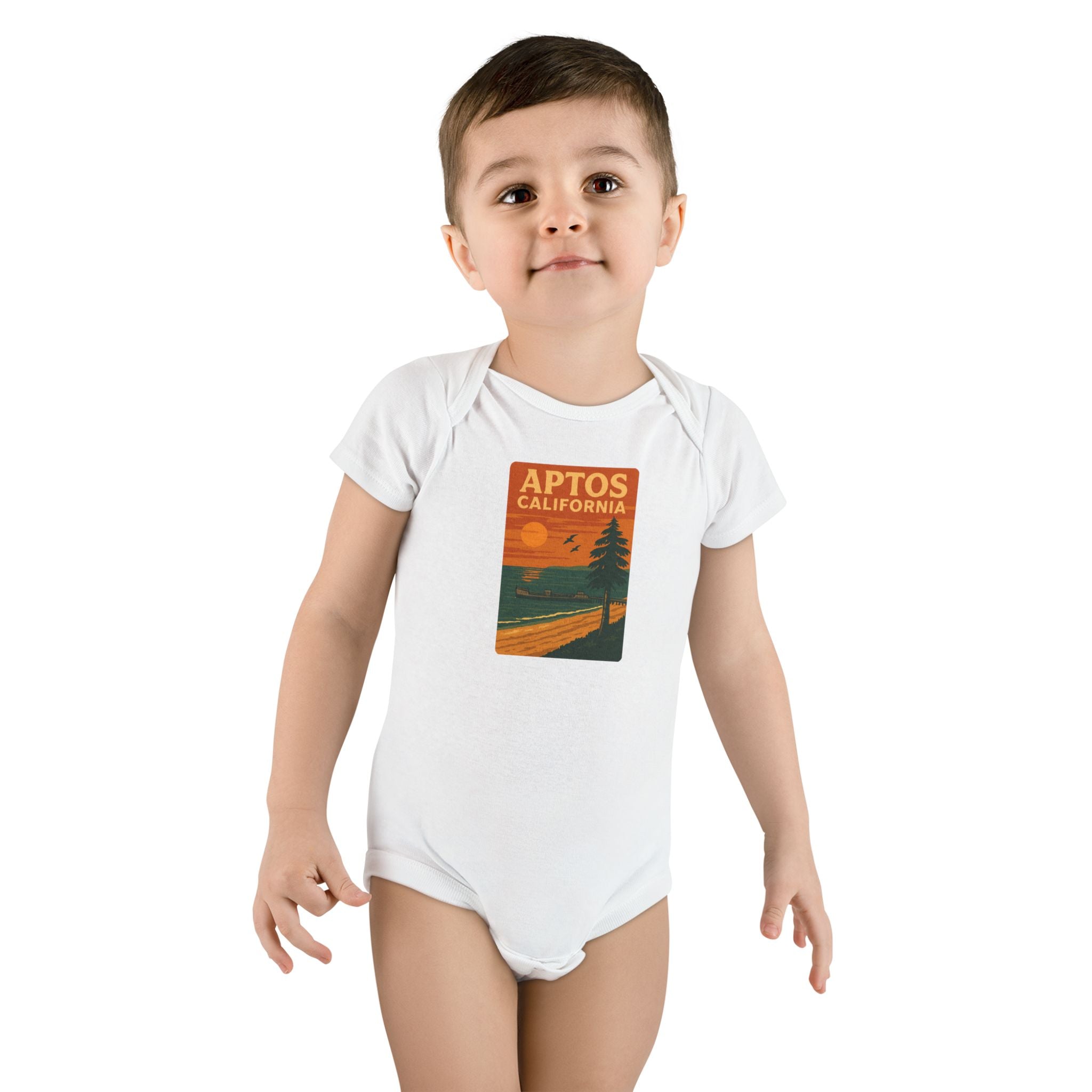 Aptos California Sunset - Baby Short Sleeve 100% Cotton Onesie