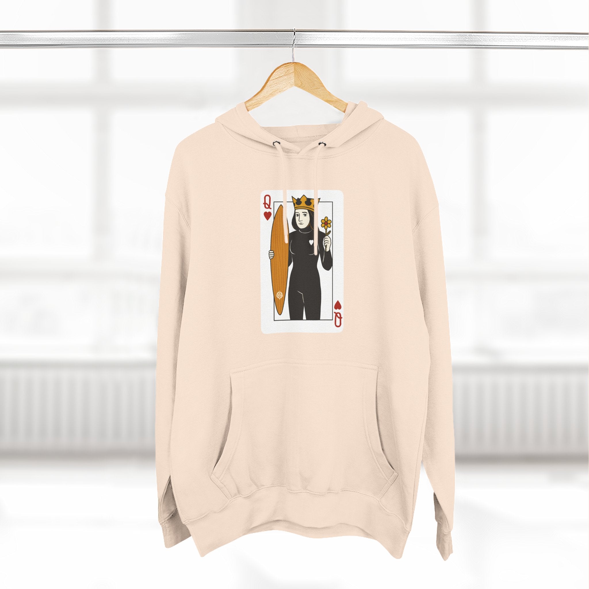 Queen of Hearts Surfer Fleece Hoodie
