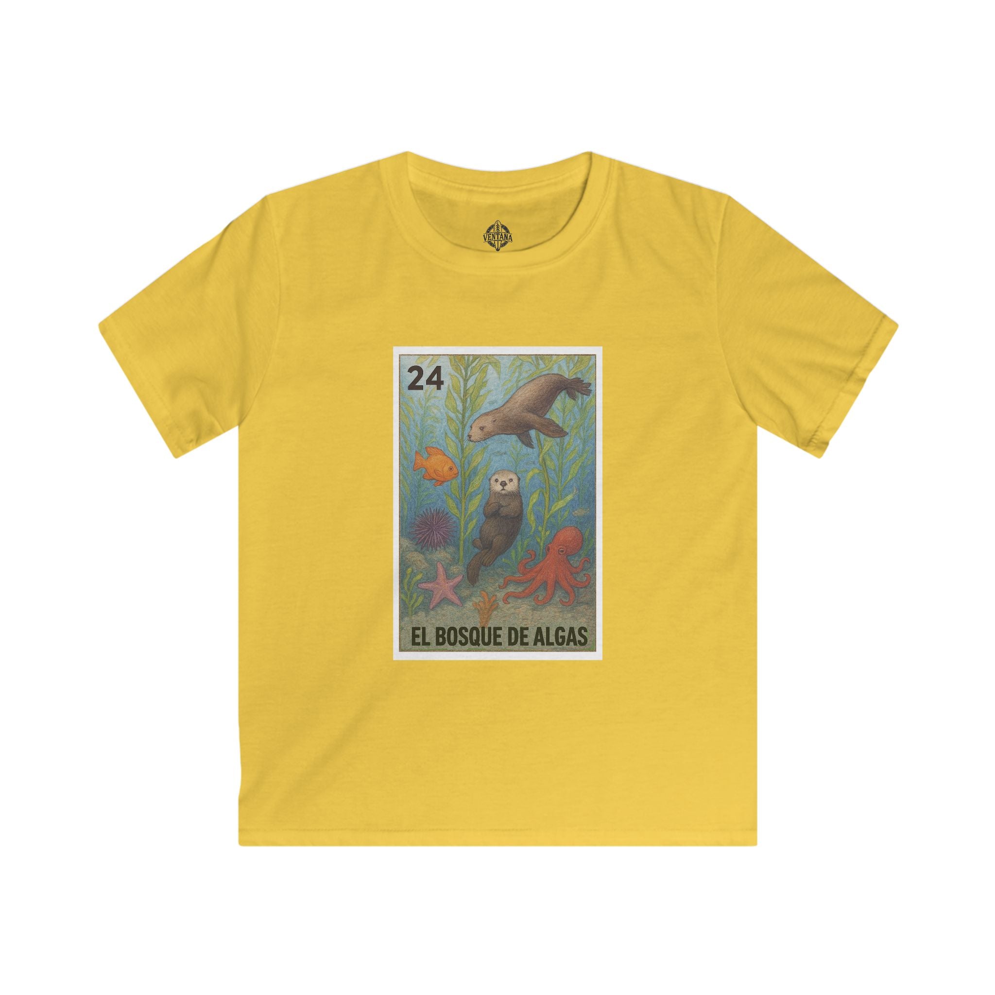 Kelp Forest Lotería kids soft style t-shirt image 7