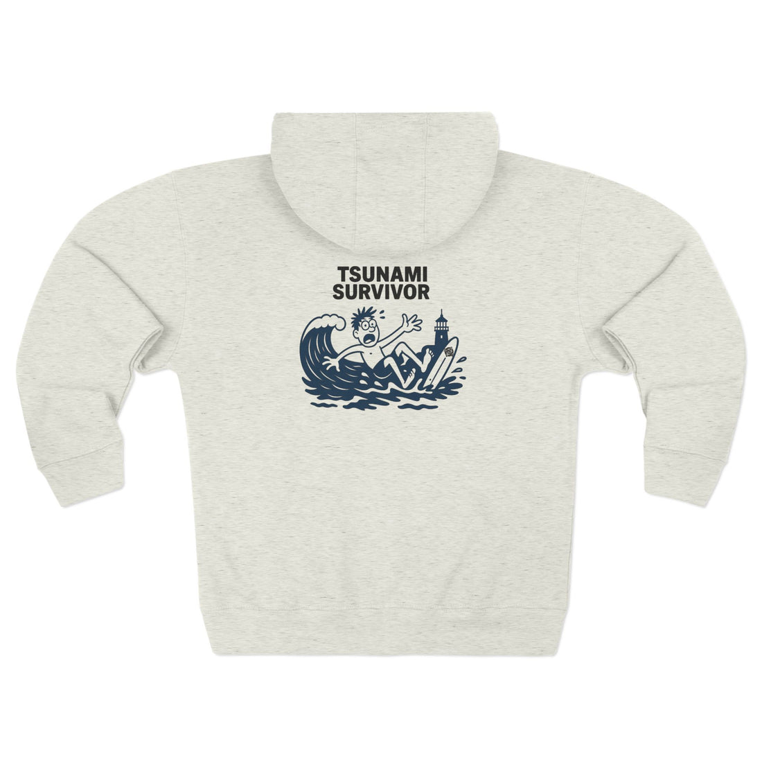Tsunami Survivor Unisex - Zip Cotton Blend Fleece Hoodie