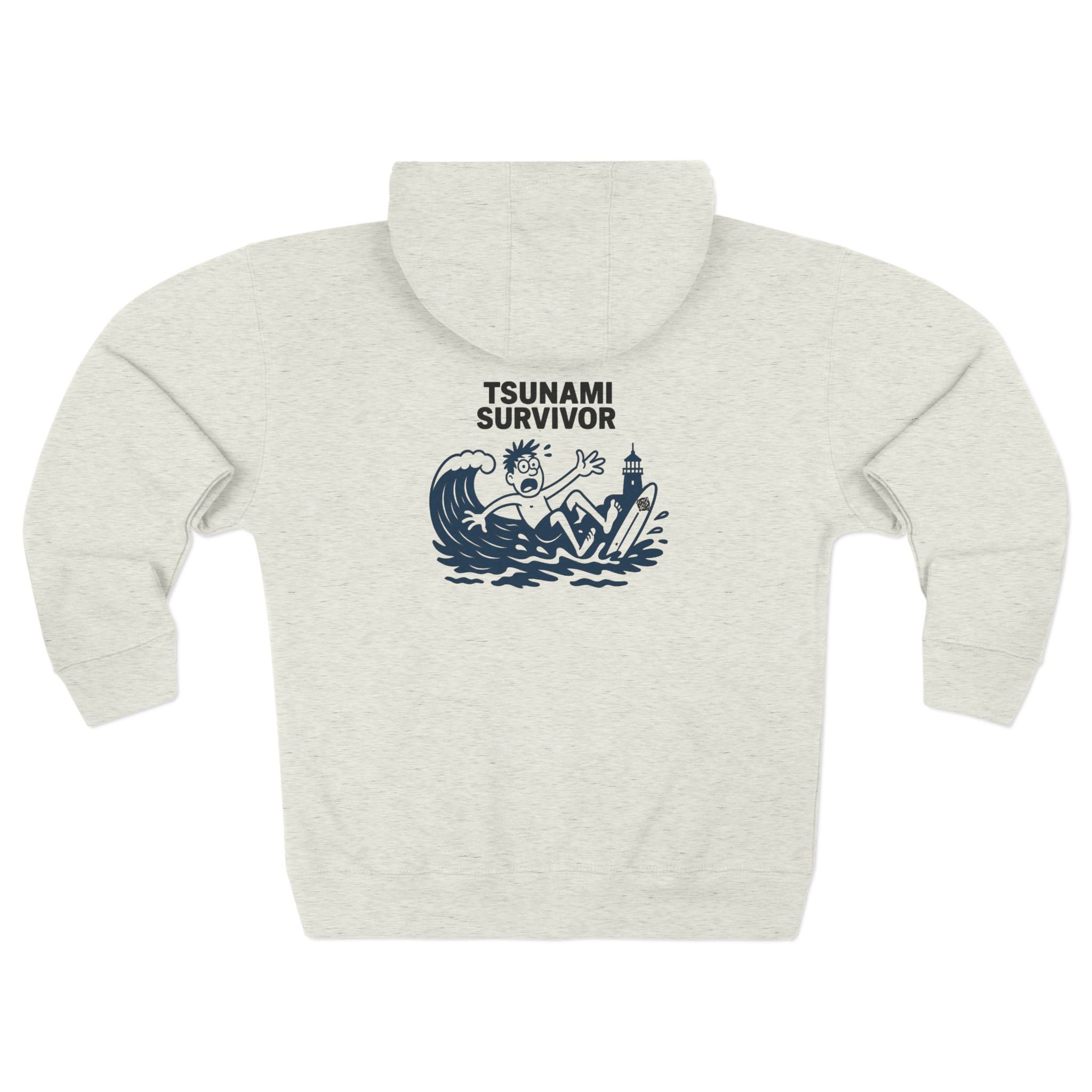 Tsunami Survivor Unisex - Zip Cotton Blend Fleece Hoodie