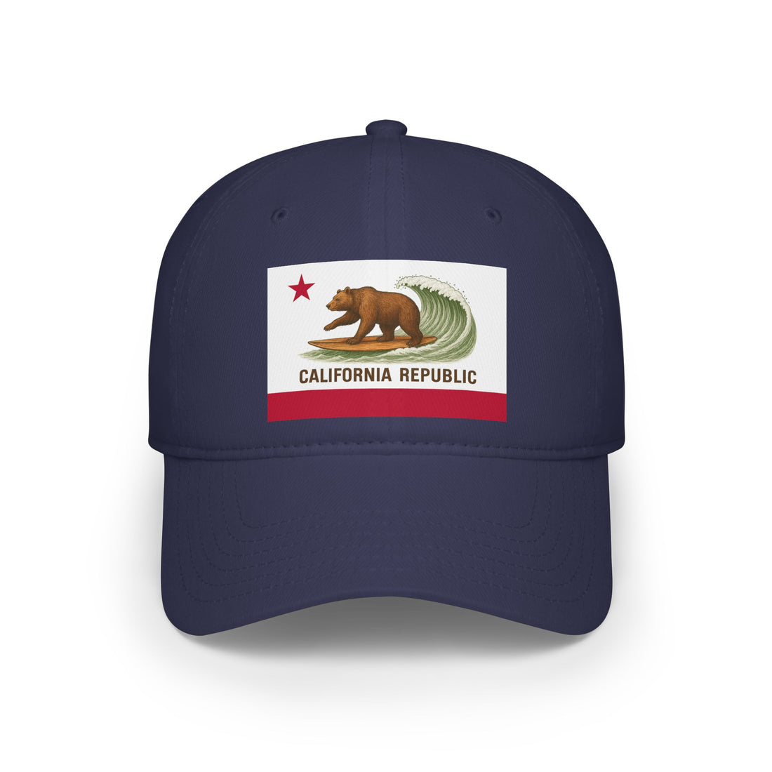 California Surfing Bear Flag Unisex - 100% Cotton Baseball Cap