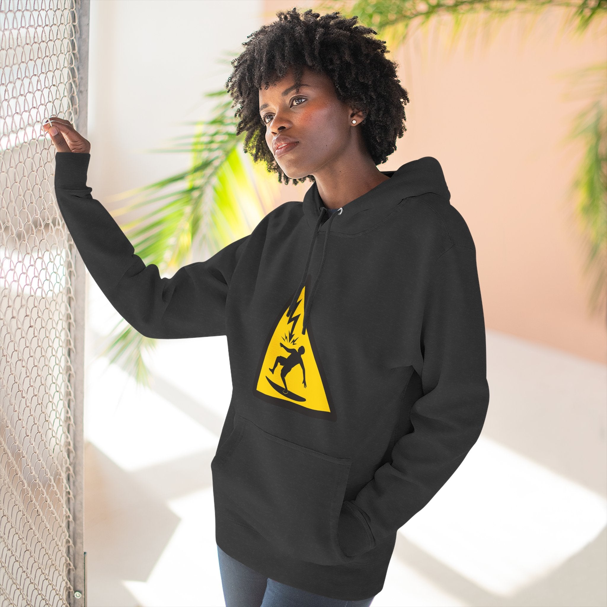Electric Surfer Unisex - Pull-Over Cotton Blend Fleece Hoodie