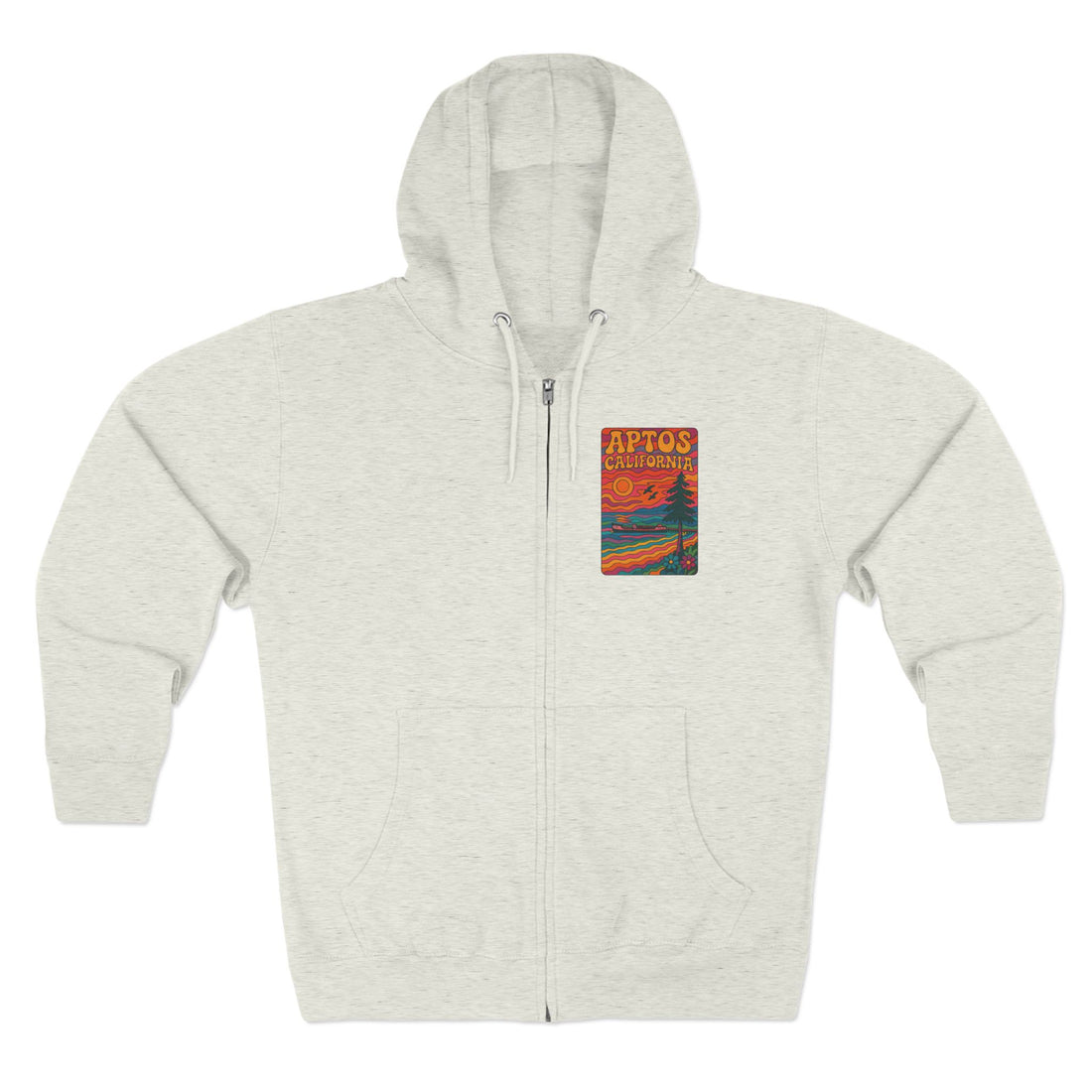 Aptos California Psychedelic Unisex - Zip Cotton Blend Fleece Hoodie
