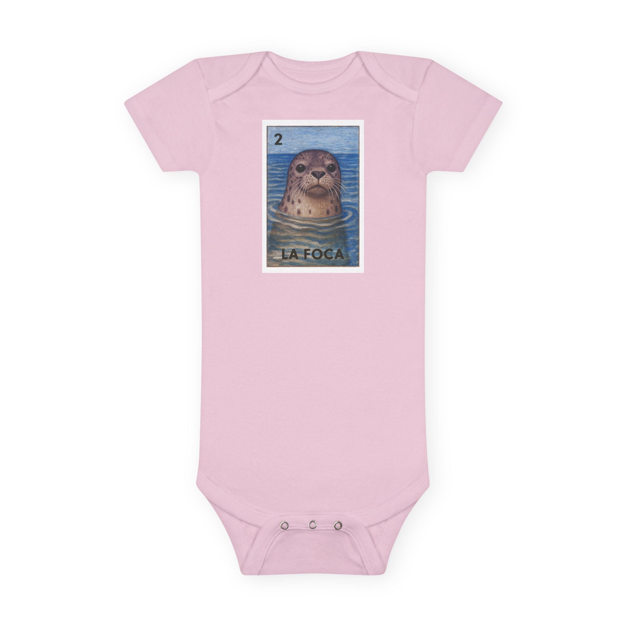 Seal Lotería baby cotton onesie image 2