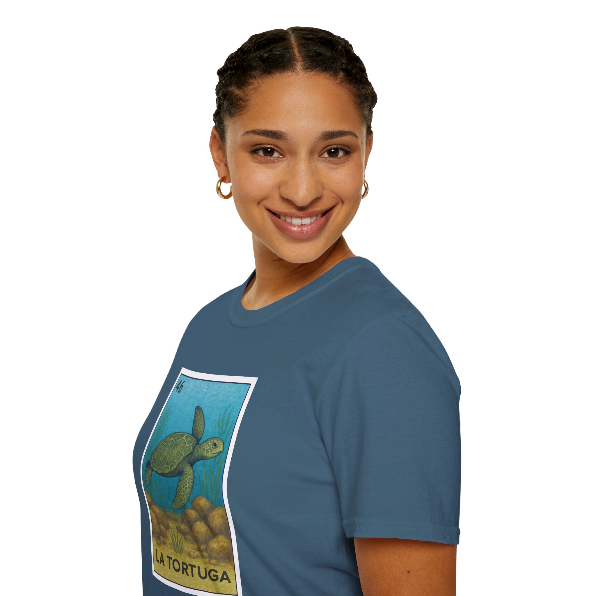 Turtle Lotería Unisex - Soft Style U.S. Cotton T-Shirt (La Tortuga)