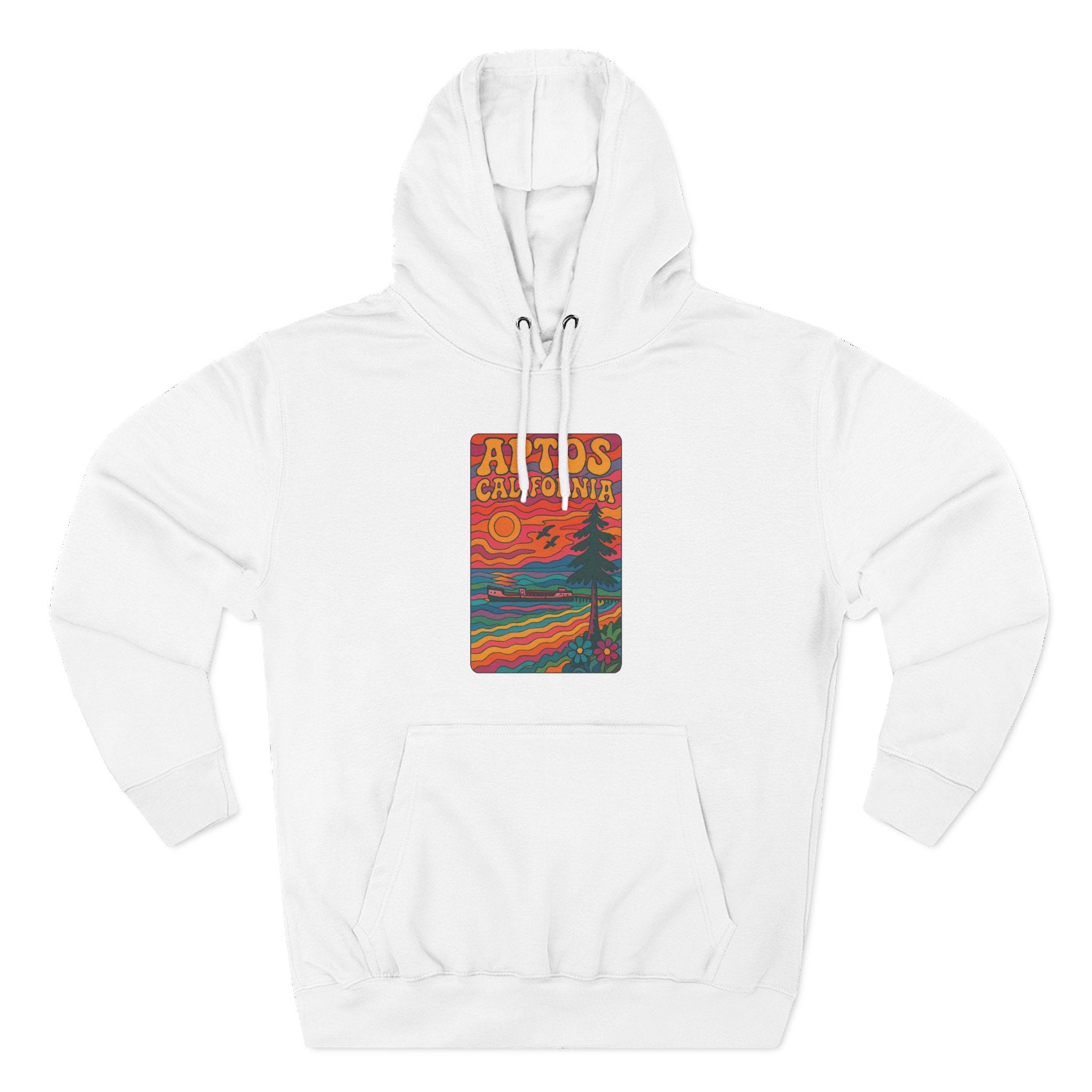 Aptos California Psychedelic Unisex - Pull-Over Cotton Blend Fleece Hoodie