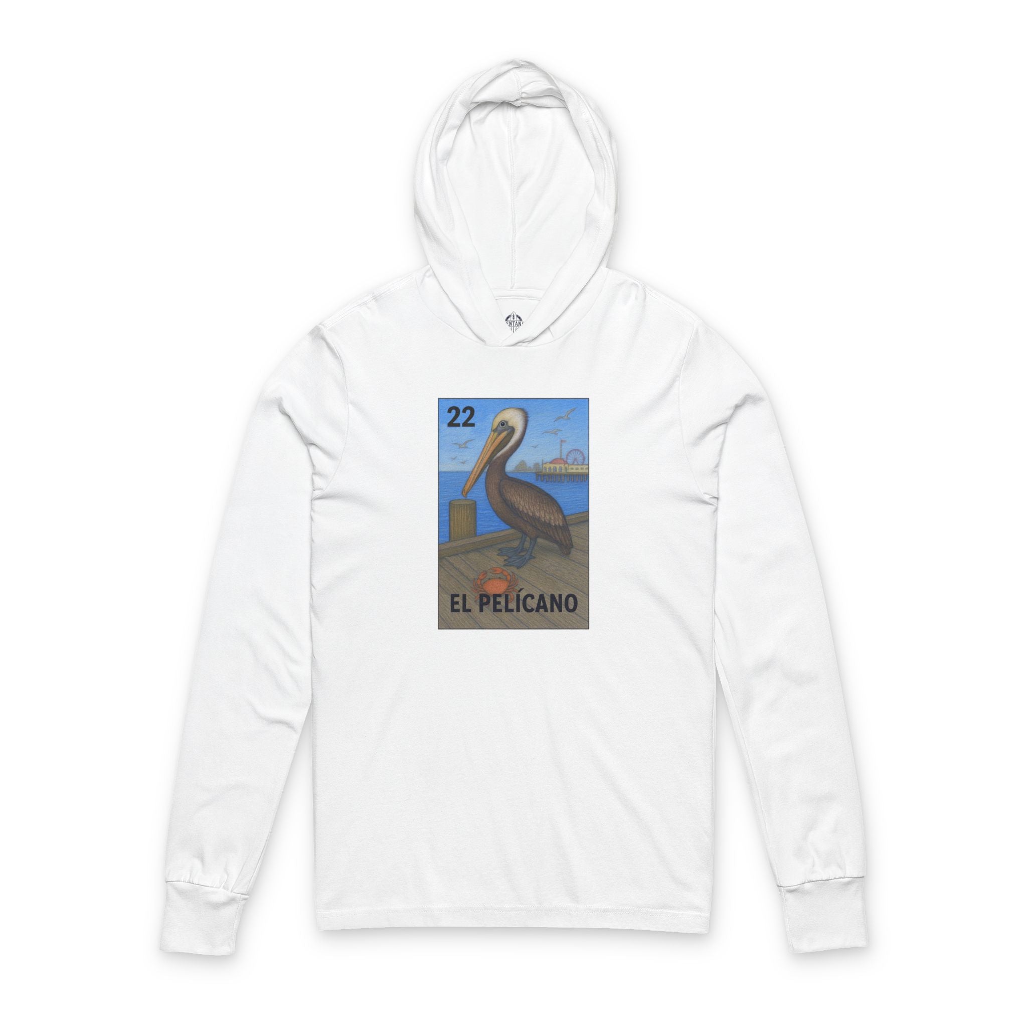 Pelican Lotería cotton hooded long sleeve t-shirt image 3