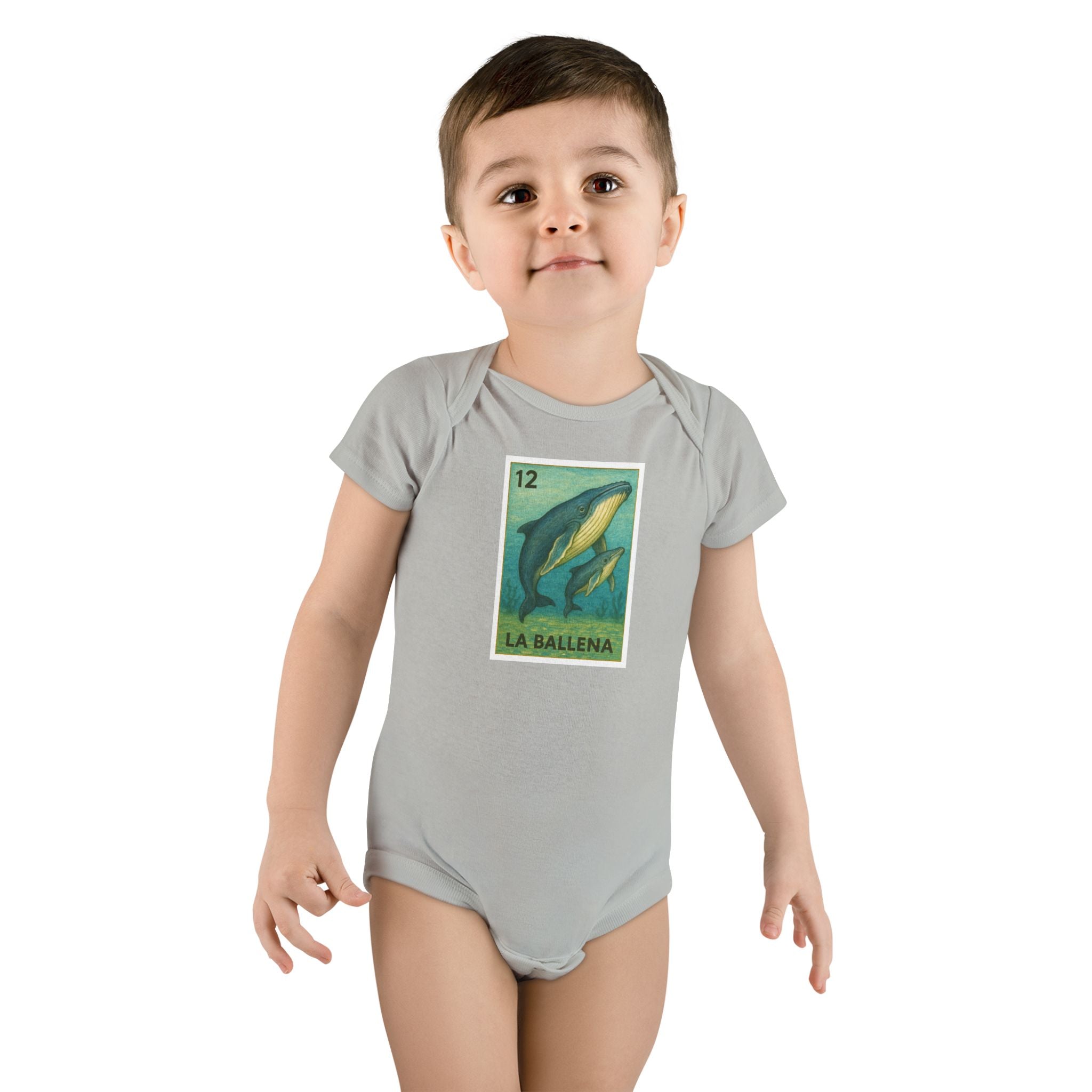Whale Lotería baby cotton onesie image 9