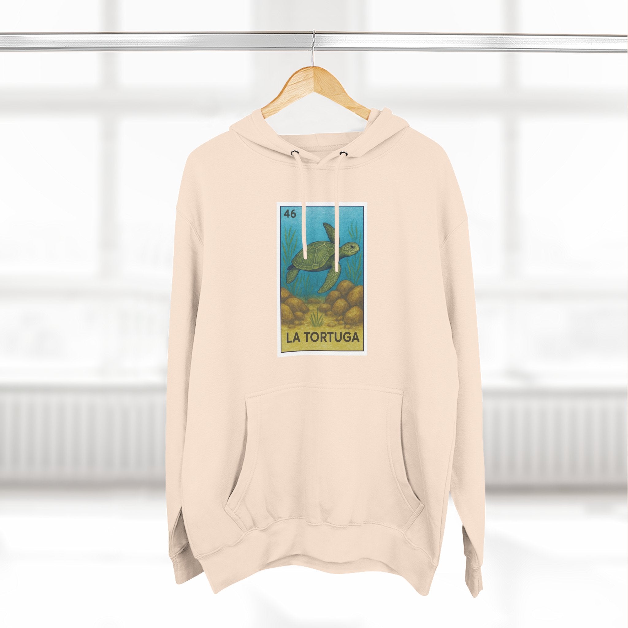 Turtle Lotería Unisex - Pull-Over Cotton Blend Fleece Hoodie (La Tortuga)