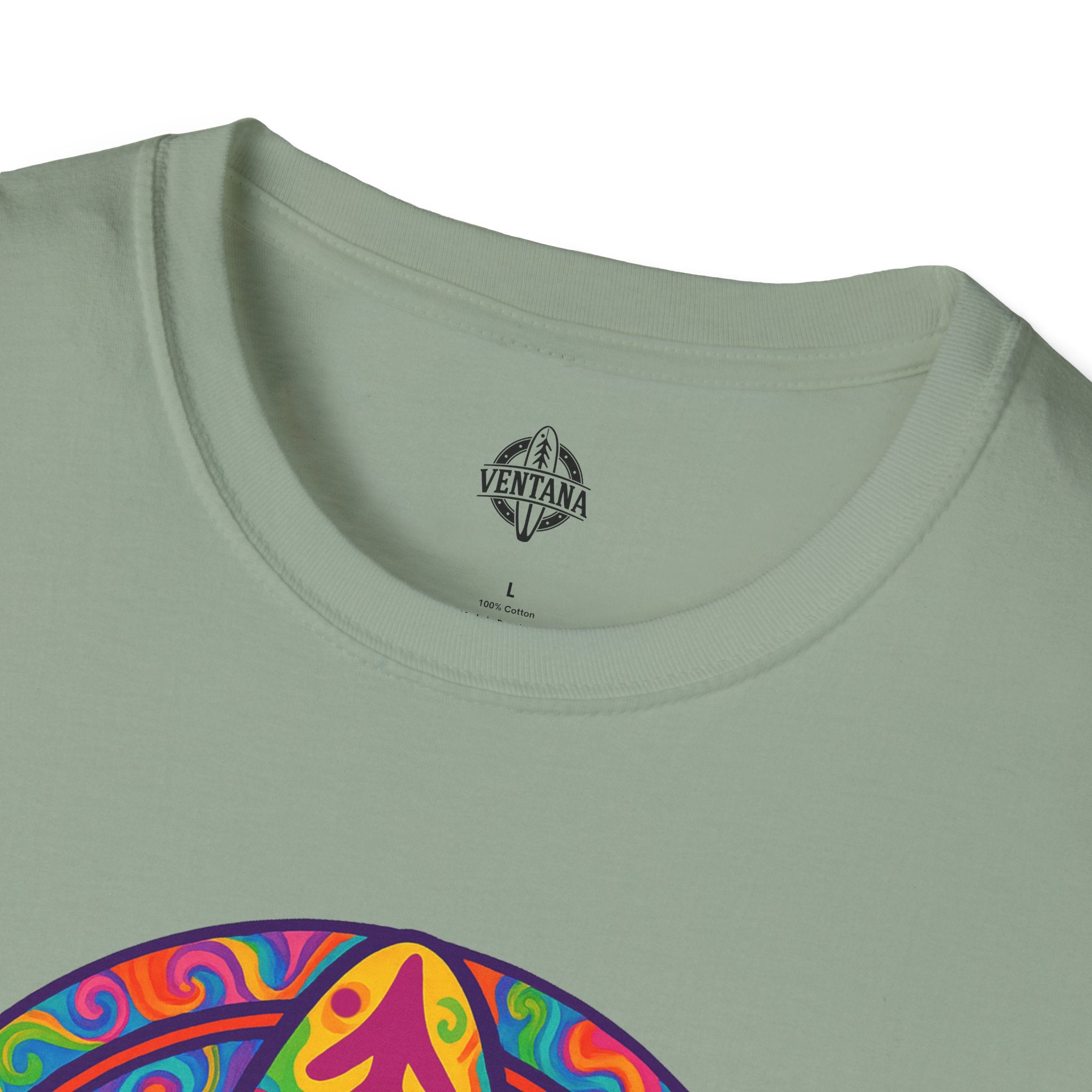 Ventana Psychedelic Treefish Logo - Soft Style U.S. Cotton T-Shirt