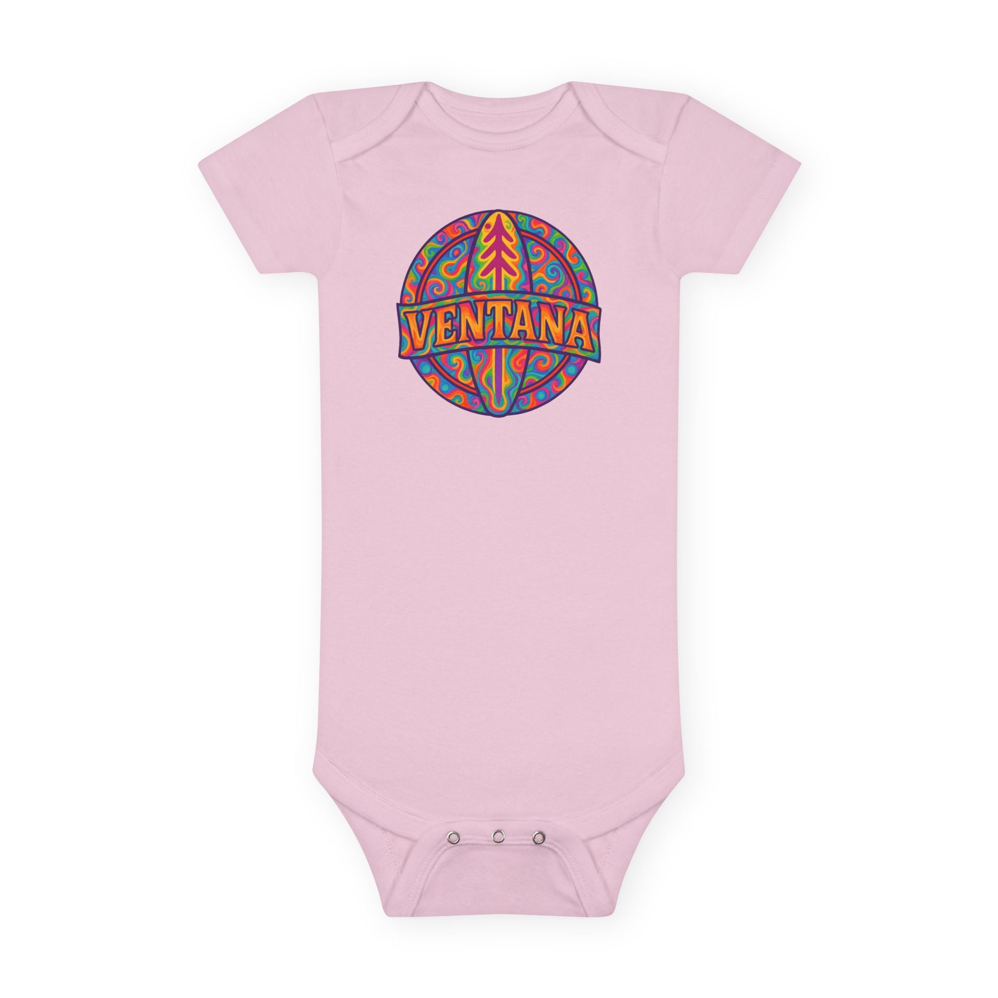 Ventana Psychedelic Treefish Logo baby cotton onesie image 2