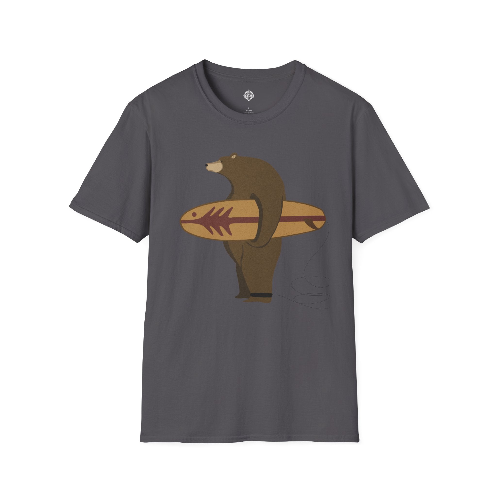 Surfing Grizzly Bear by Fabian Lavater cotton t-shirt image 13