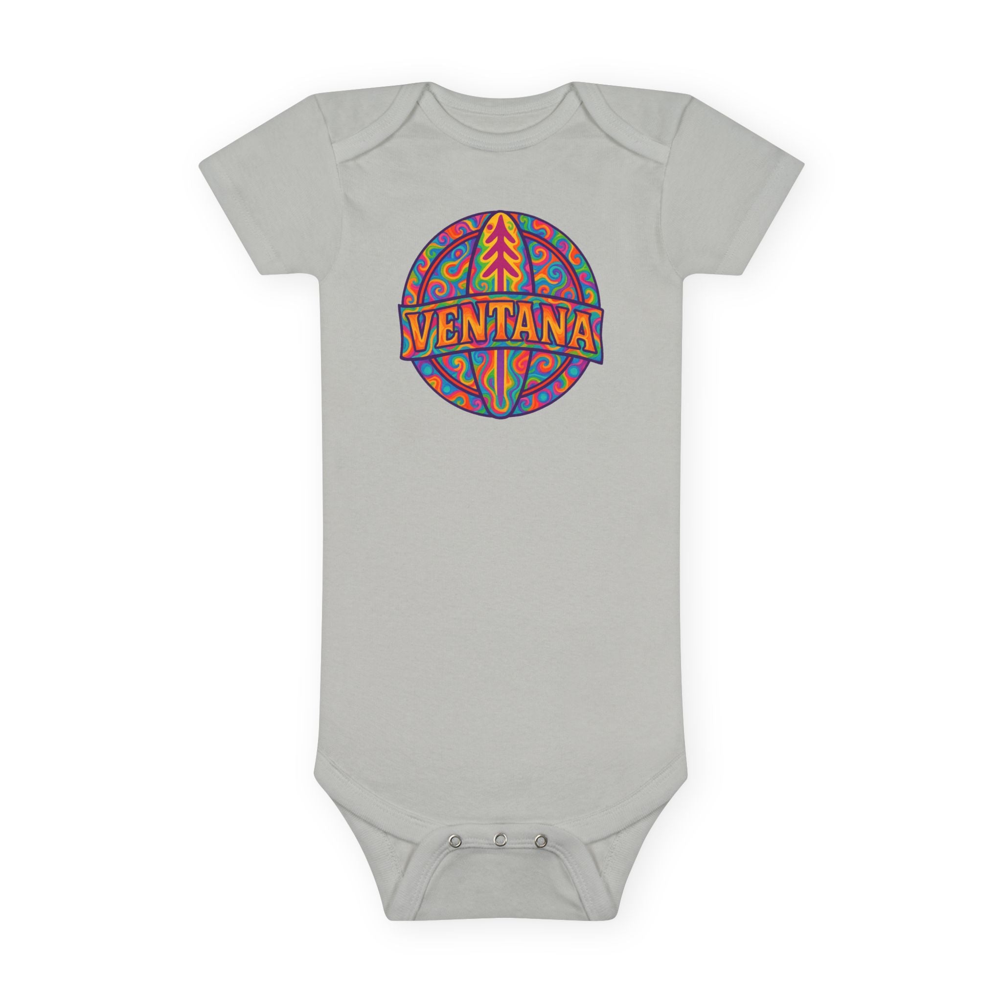 Ventana Psychedelic Treefish Logo baby cotton onesie image 4